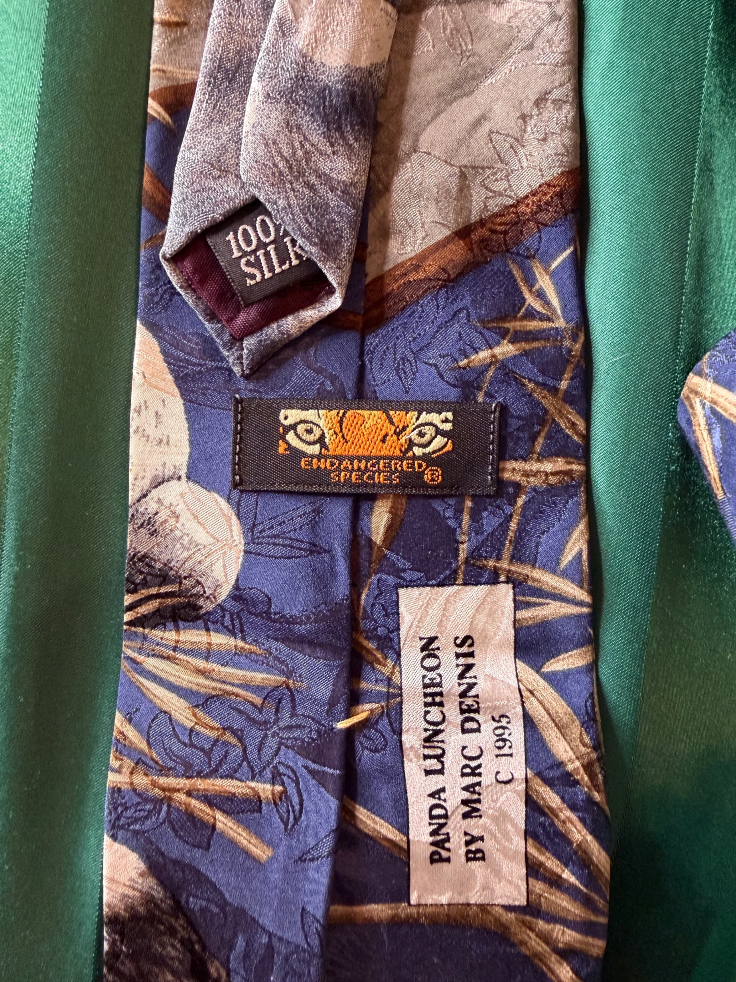 Endangered Species Panda Silk Tie by Marc Dennis 1995 - Thumbnail 4