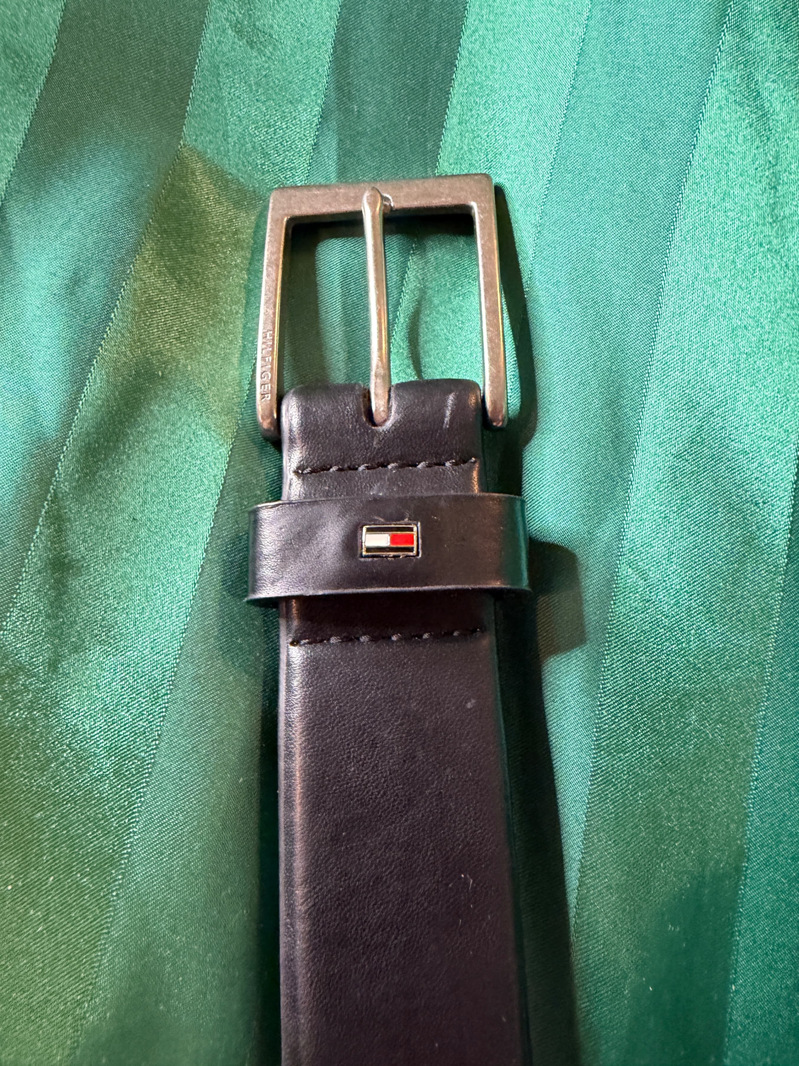 Tommy Hilfiger Black Leather Belt Size 50-52