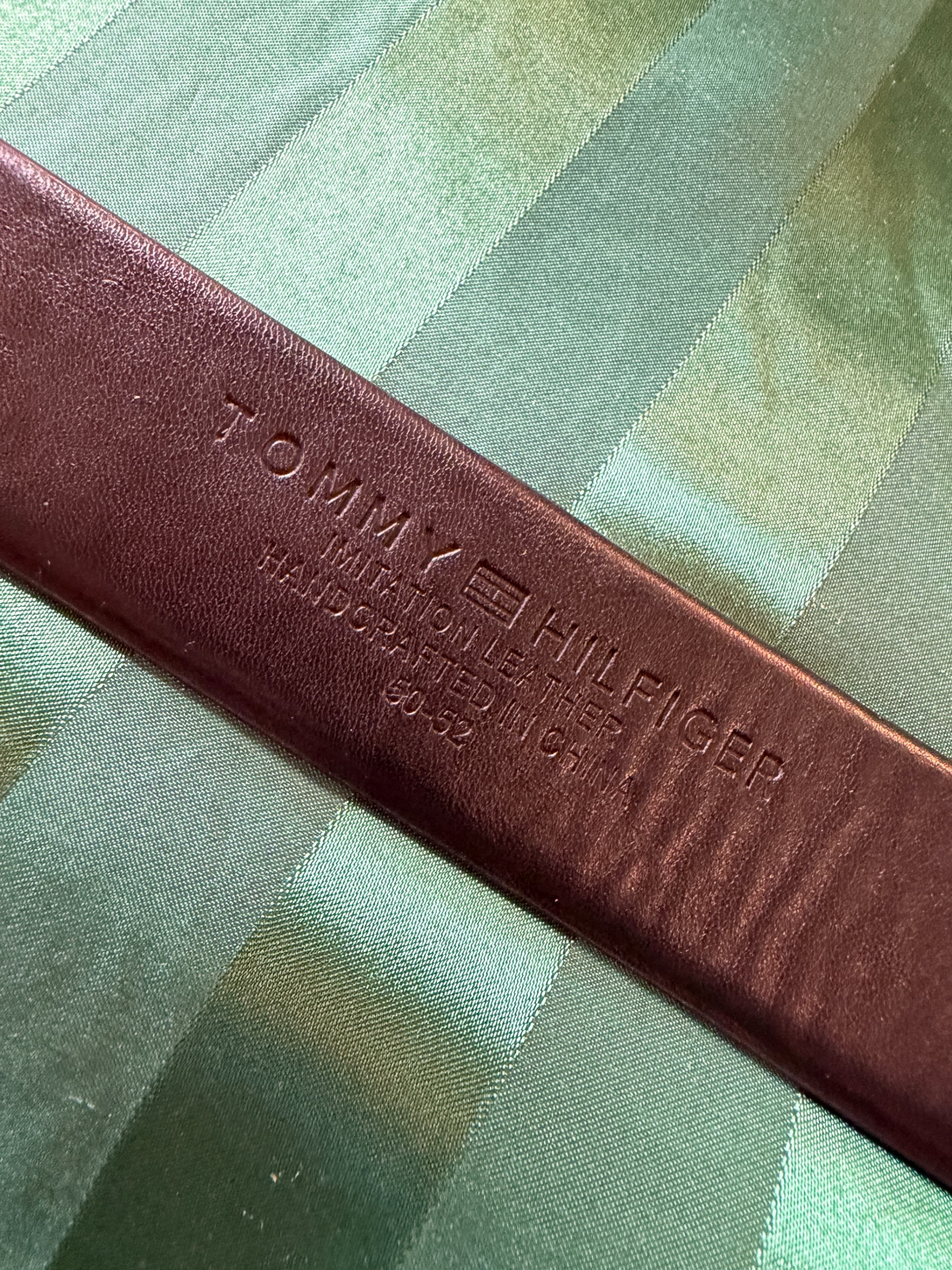 Tommy Hilfiger Black Leather Belt Size 50-52 - Thumbnail 2