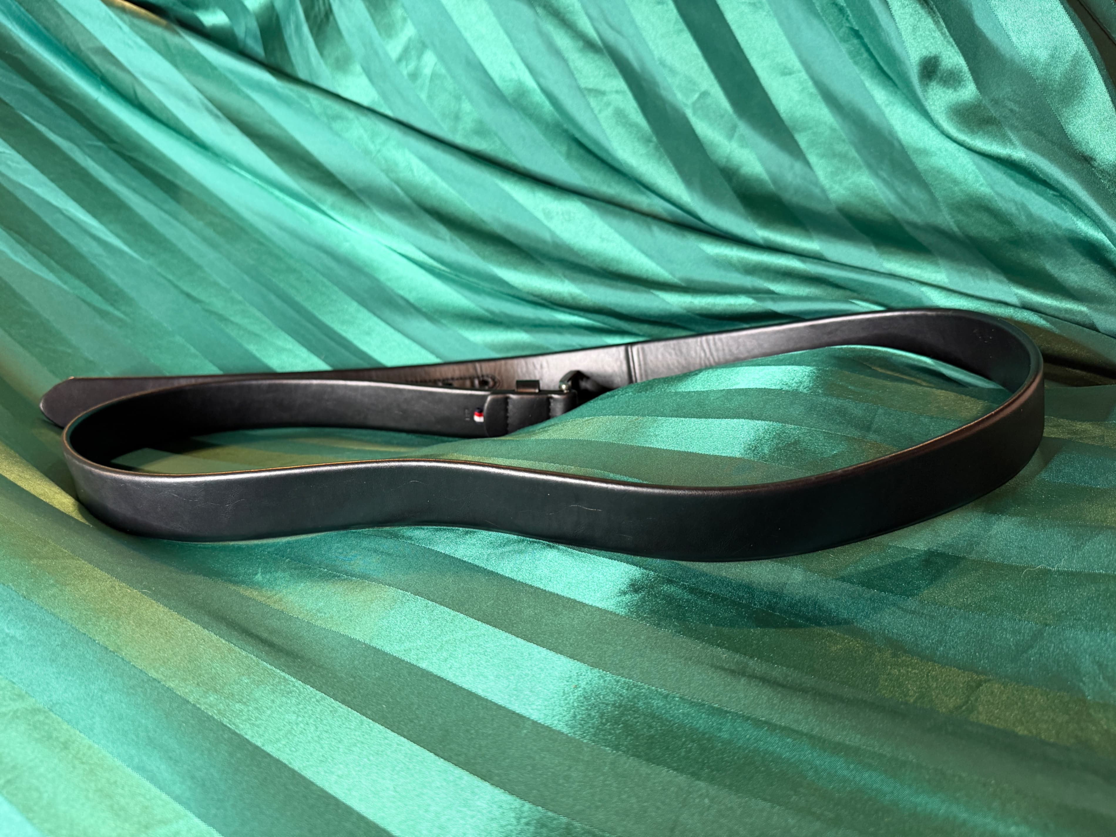 Tommy Hilfiger Black Leather Belt Size 50-52 - Thumbnail 3