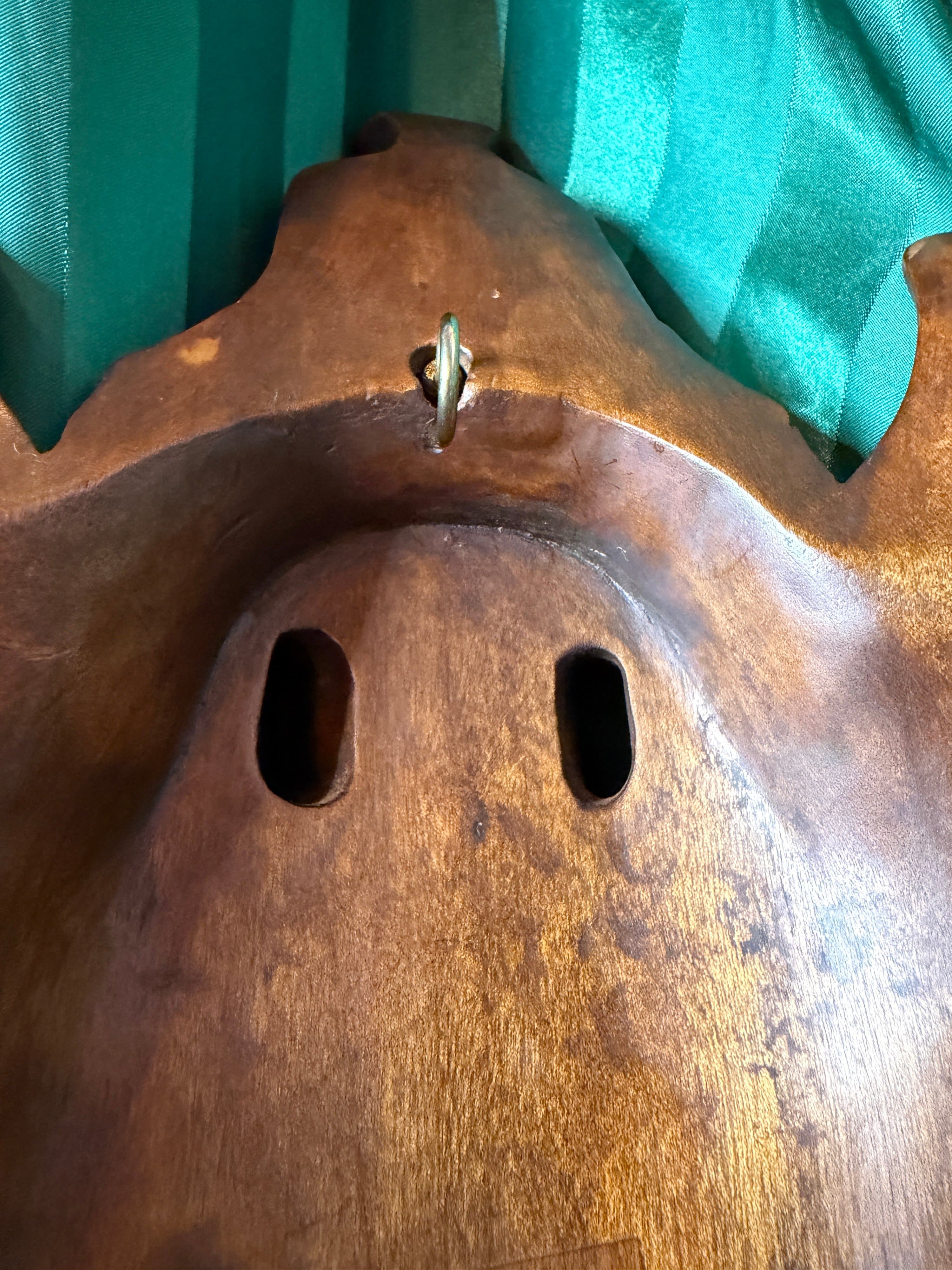 Hand-Carved Wooden Ganesha Wall Mask - Thumbnail 3