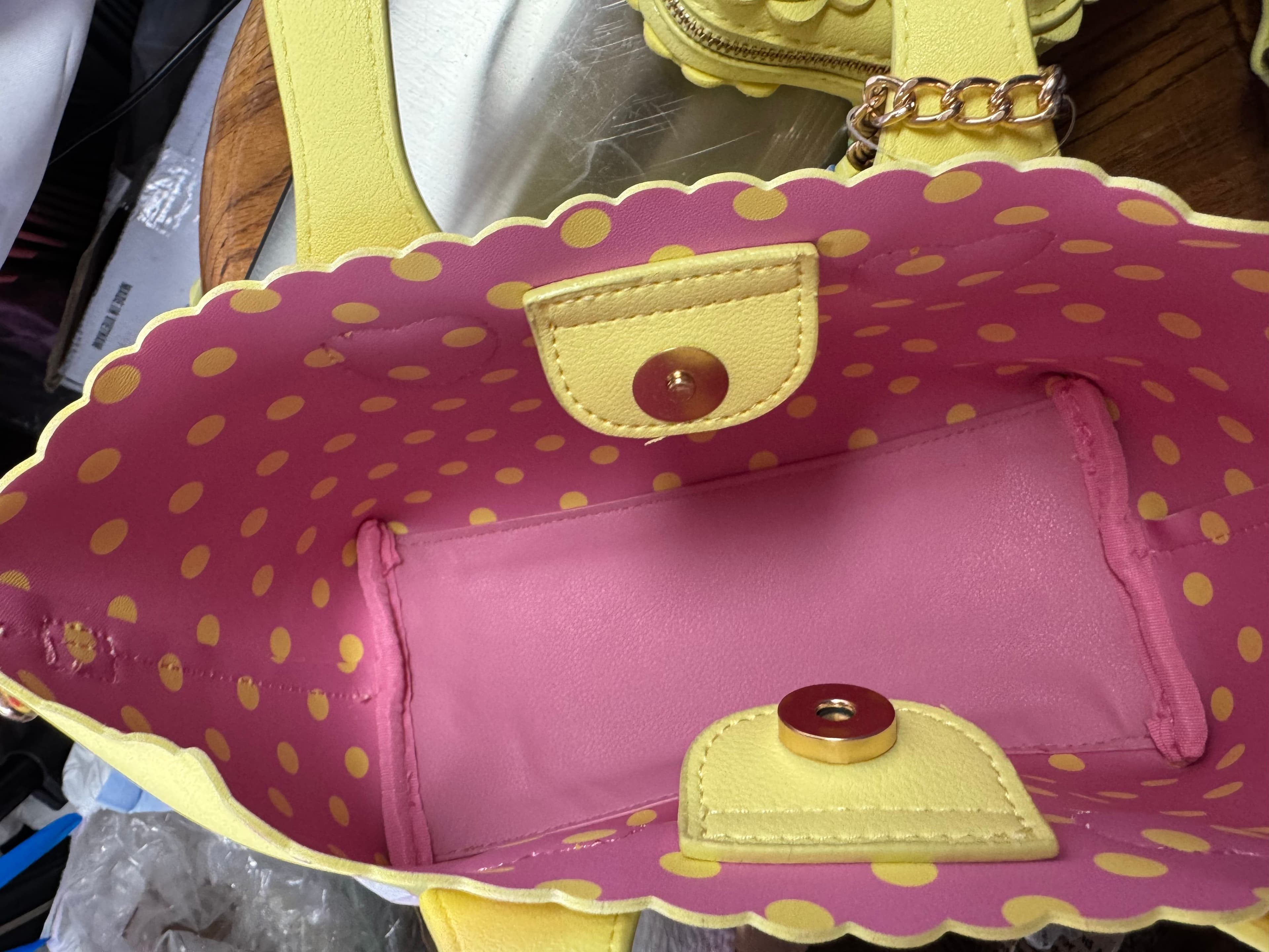 ★ Betsey Johnson Sweet Strawberry Mini Tote Bag NWT Charm Yellow Pink