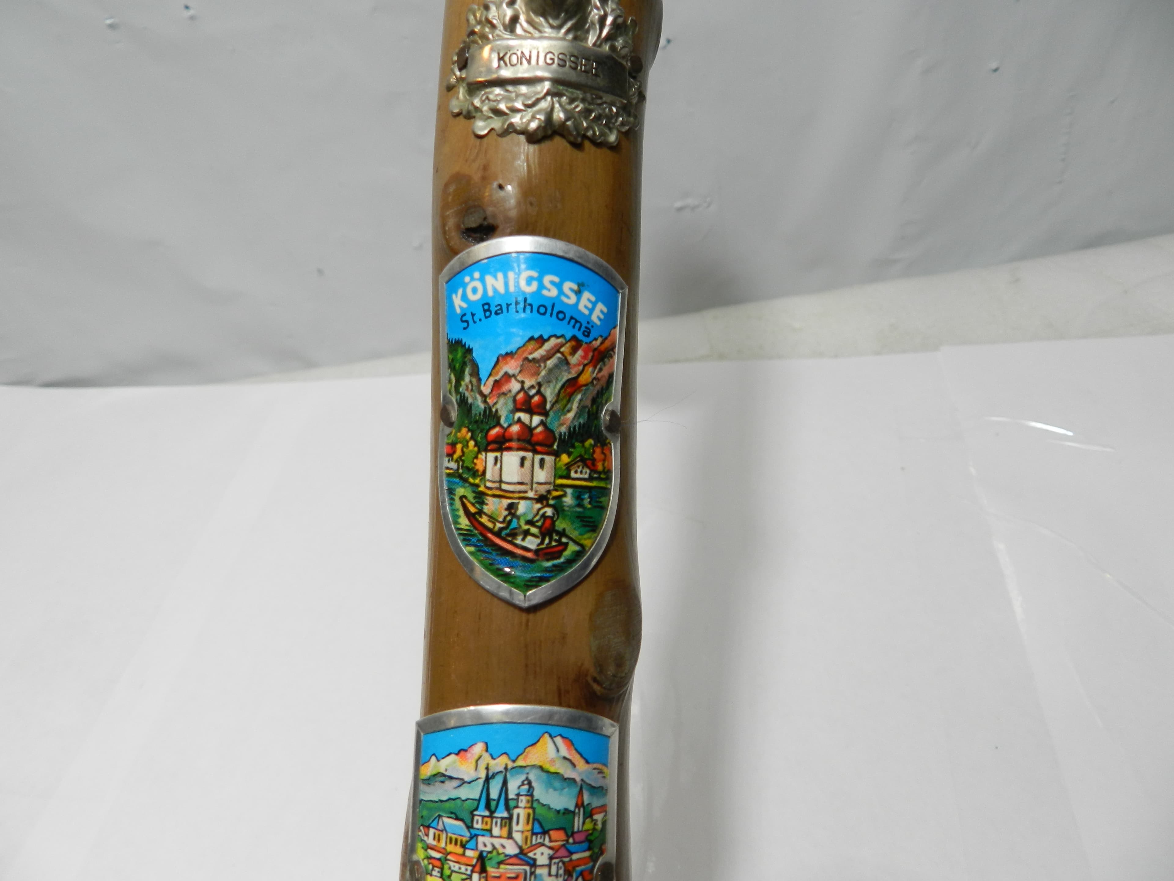 Vintage German Walking Stick Cane (Wanderstock) w/ Badges 36" (N85J) - Thumbnail 5