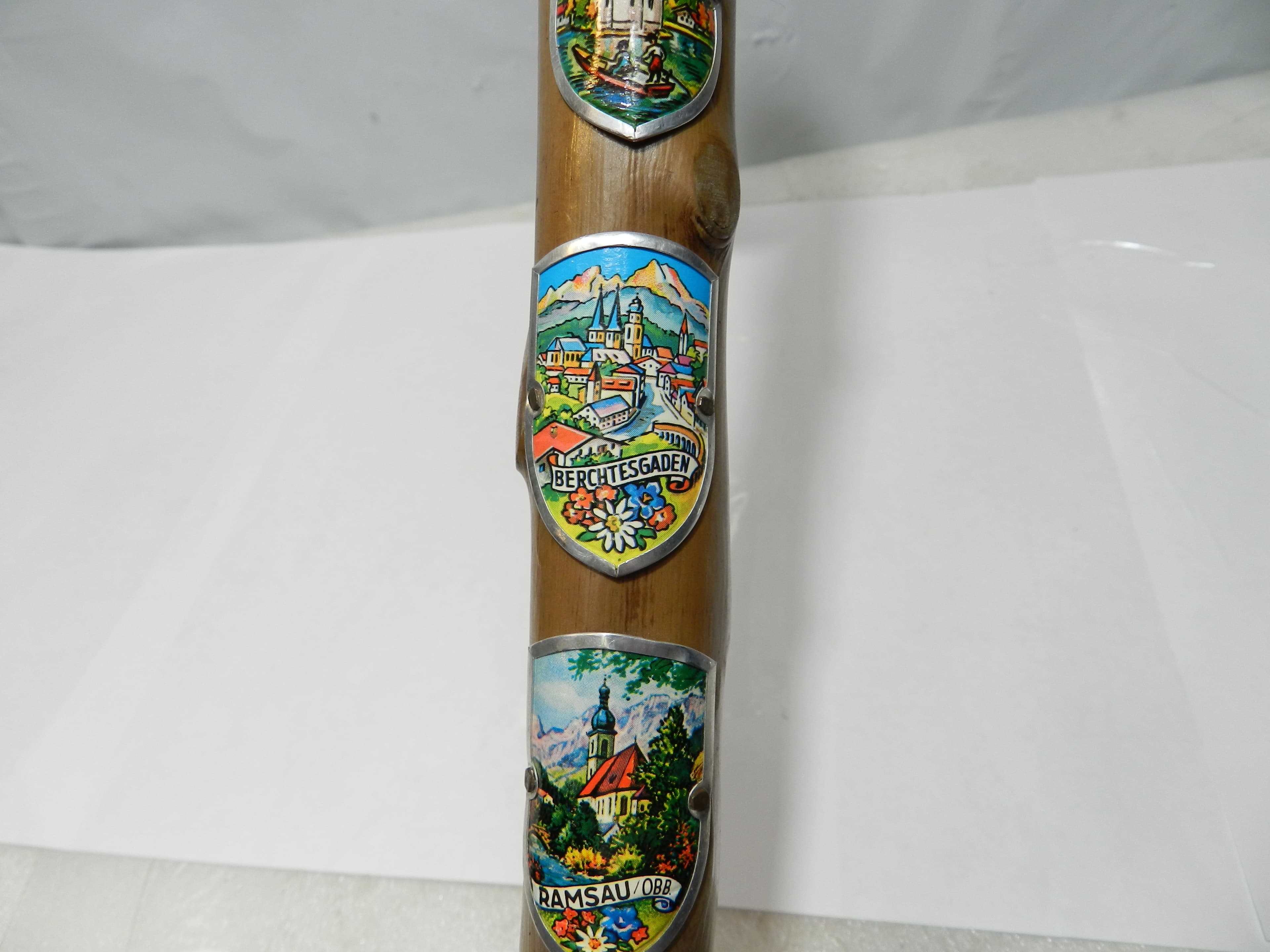 Vintage German Walking Stick Cane (Wanderstock) w/ Badges 36" (N85J) - Thumbnail 6