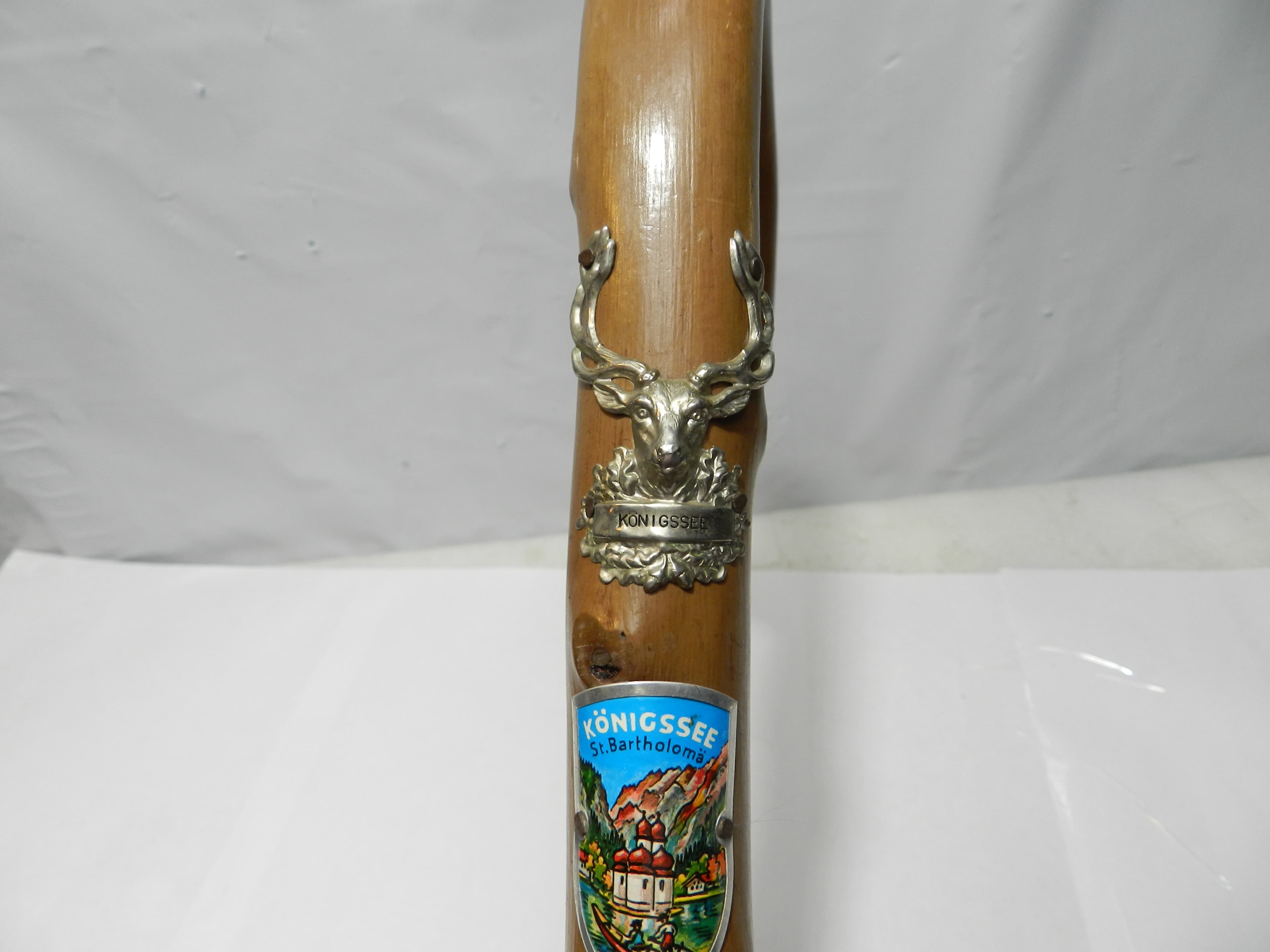 Vintage German Walking Stick Cane (Wanderstock) w/ Badges 36" (N85J) - Thumbnail 9