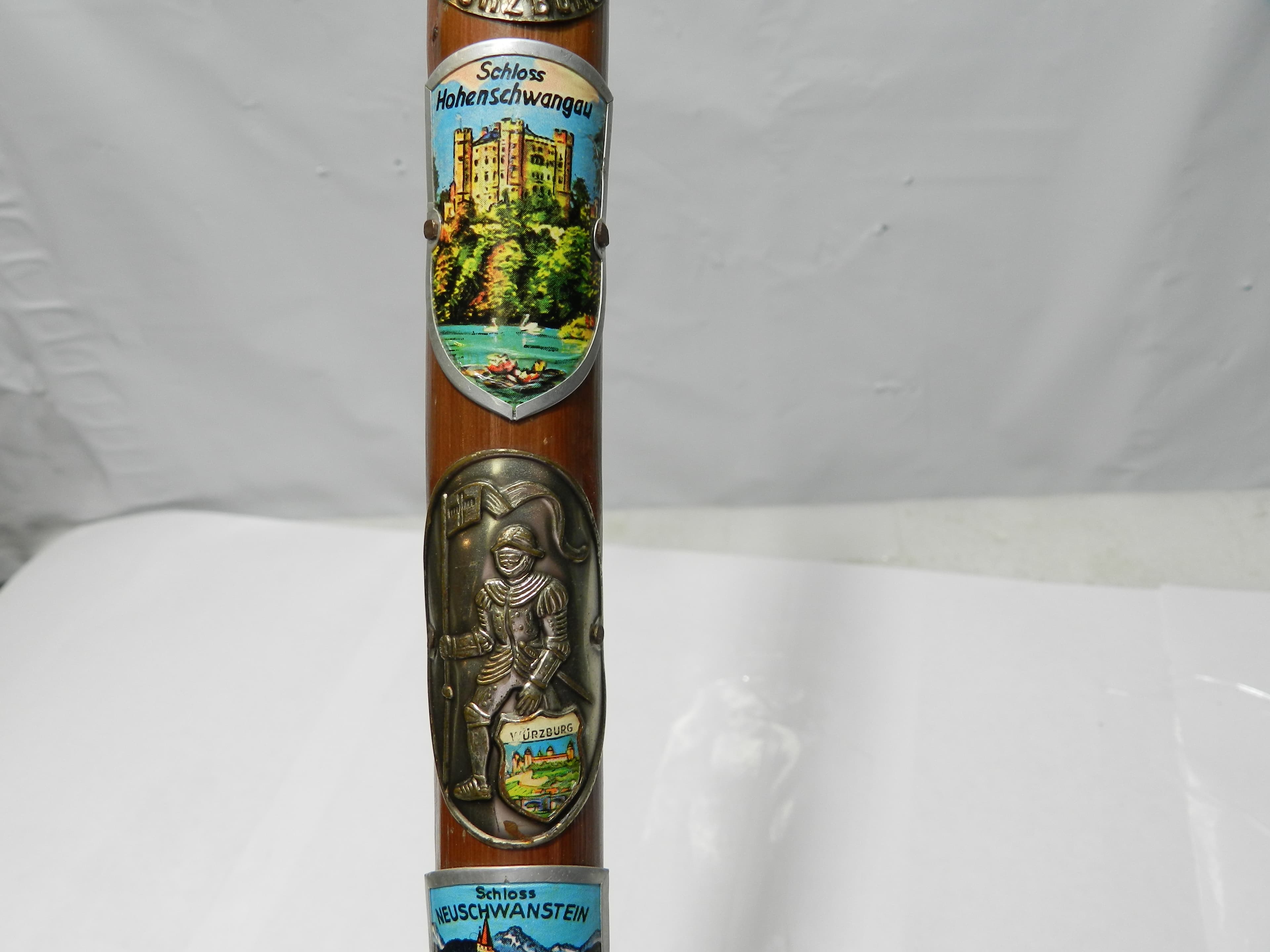Vintage German Ice Pick Walking Stick Cane (Wanderstock) w/ Badges 32"  N86J - Thumbnail 5