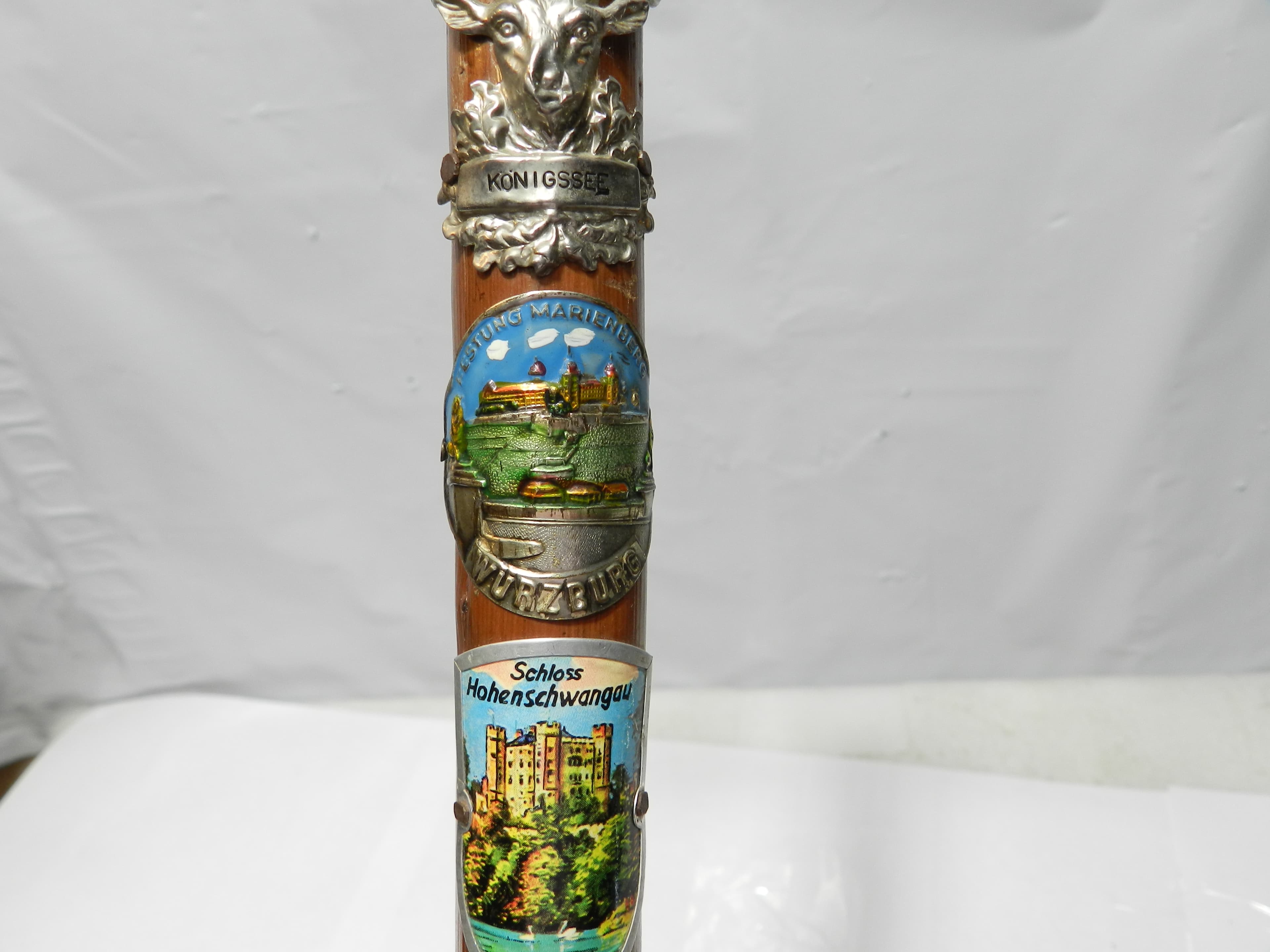 Vintage German Ice Pick Walking Stick Cane (Wanderstock) w/ Badges 32"  N86J - Thumbnail 14