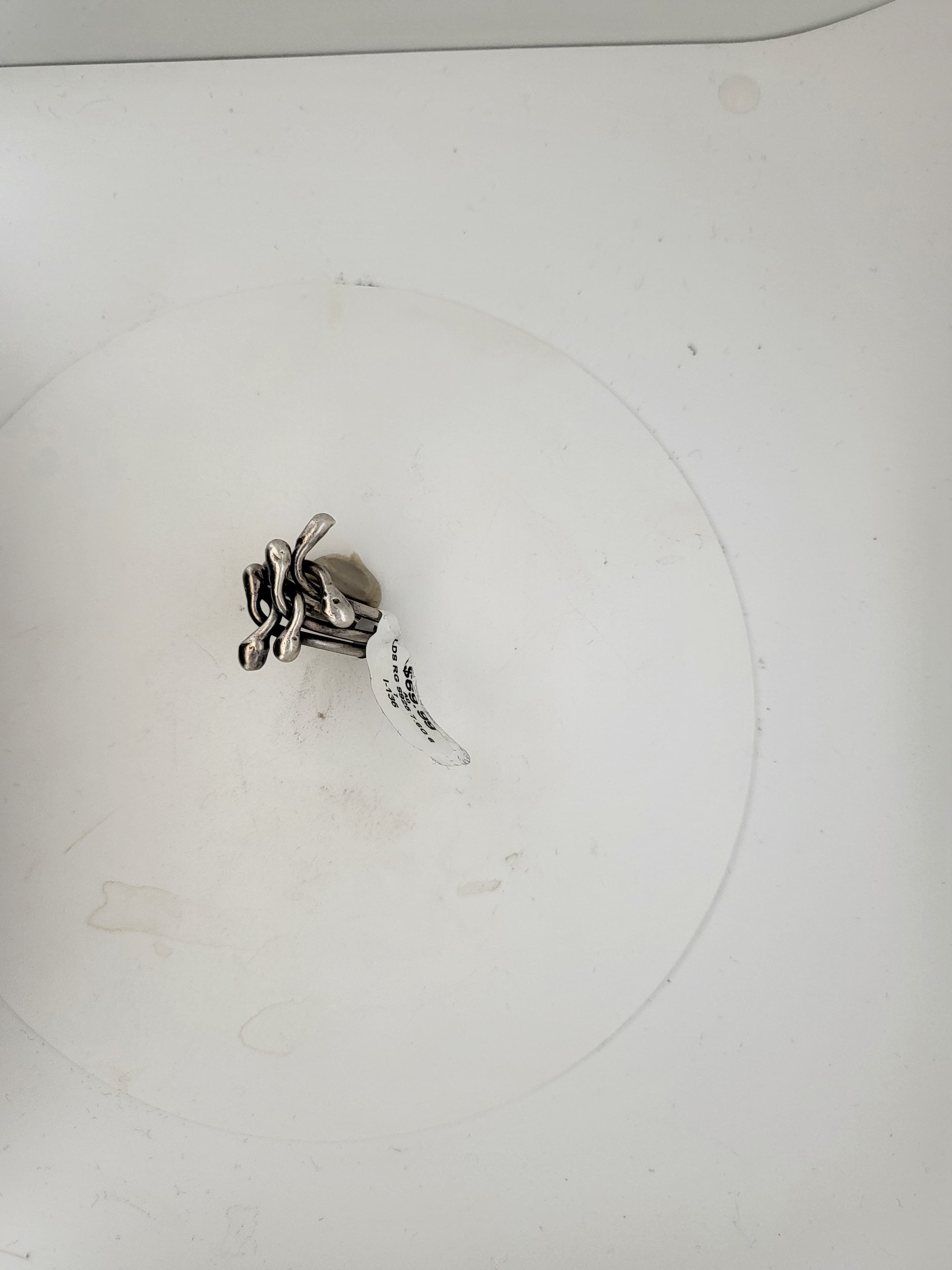 14K White Gold Ring with Blue and White Stones, 2.08 CTW - Thumbnail 2