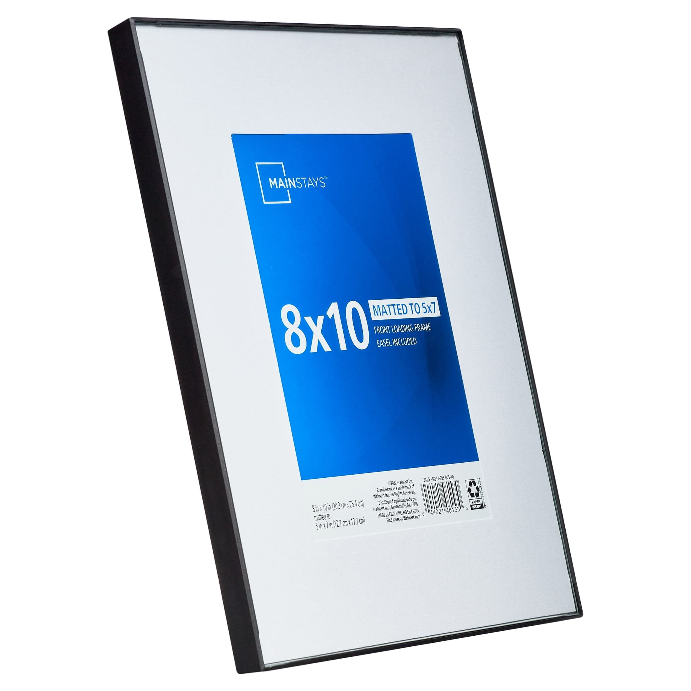 Mainstays 8x10 Matted to 5x7 Front Loading Picture Frame  Black - Thumbnail 7