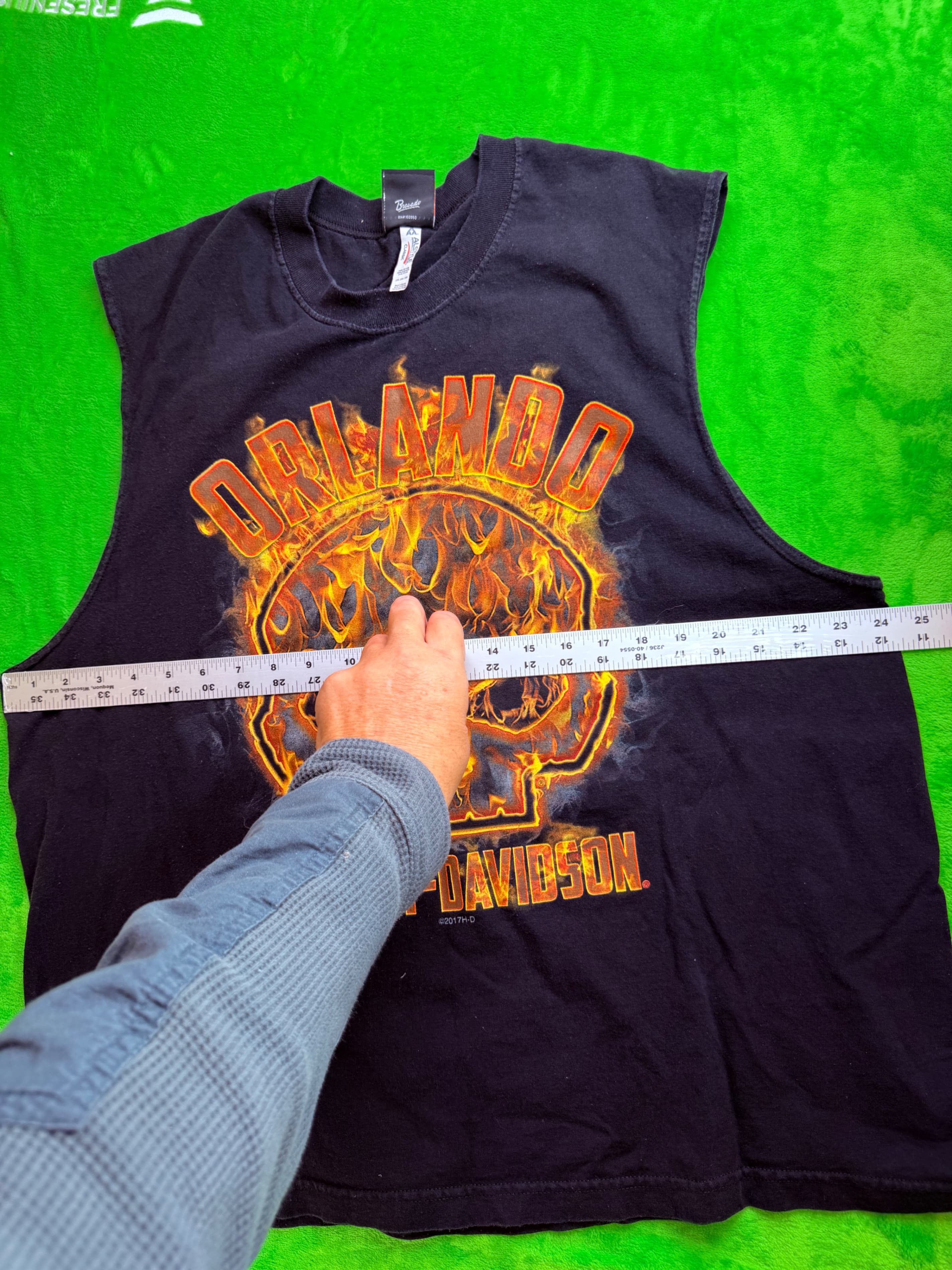 Harley-Davidson Orlando FL Willie G Skull Flames Muscle Tee Black Sz 2XL - Thumbnail 5