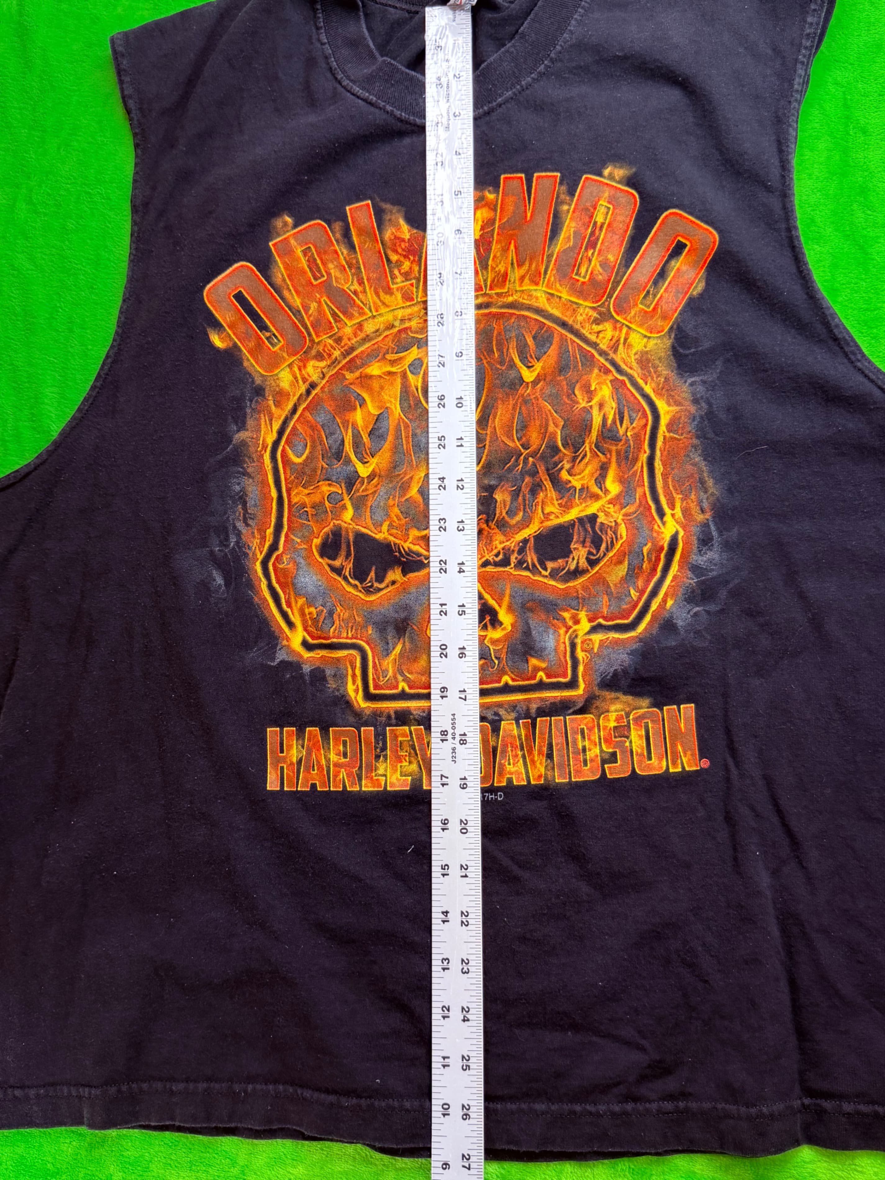 Harley-Davidson Orlando FL Willie G Skull Flames Muscle Tee Black Sz 2XL - Thumbnail 6