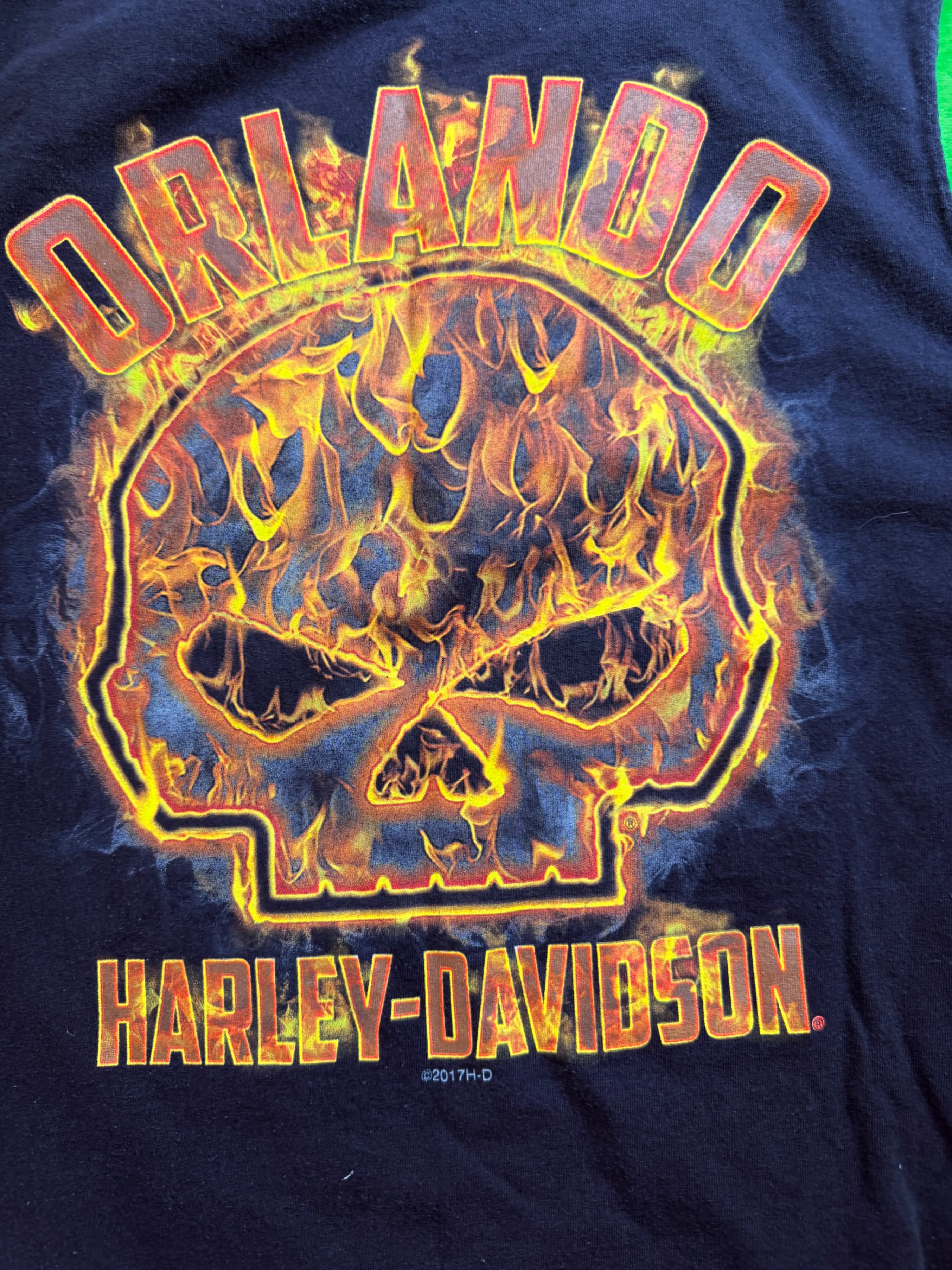 Harley-Davidson Orlando FL Willie G Skull Flames Muscle Tee Black Sz 2XL - Thumbnail 7
