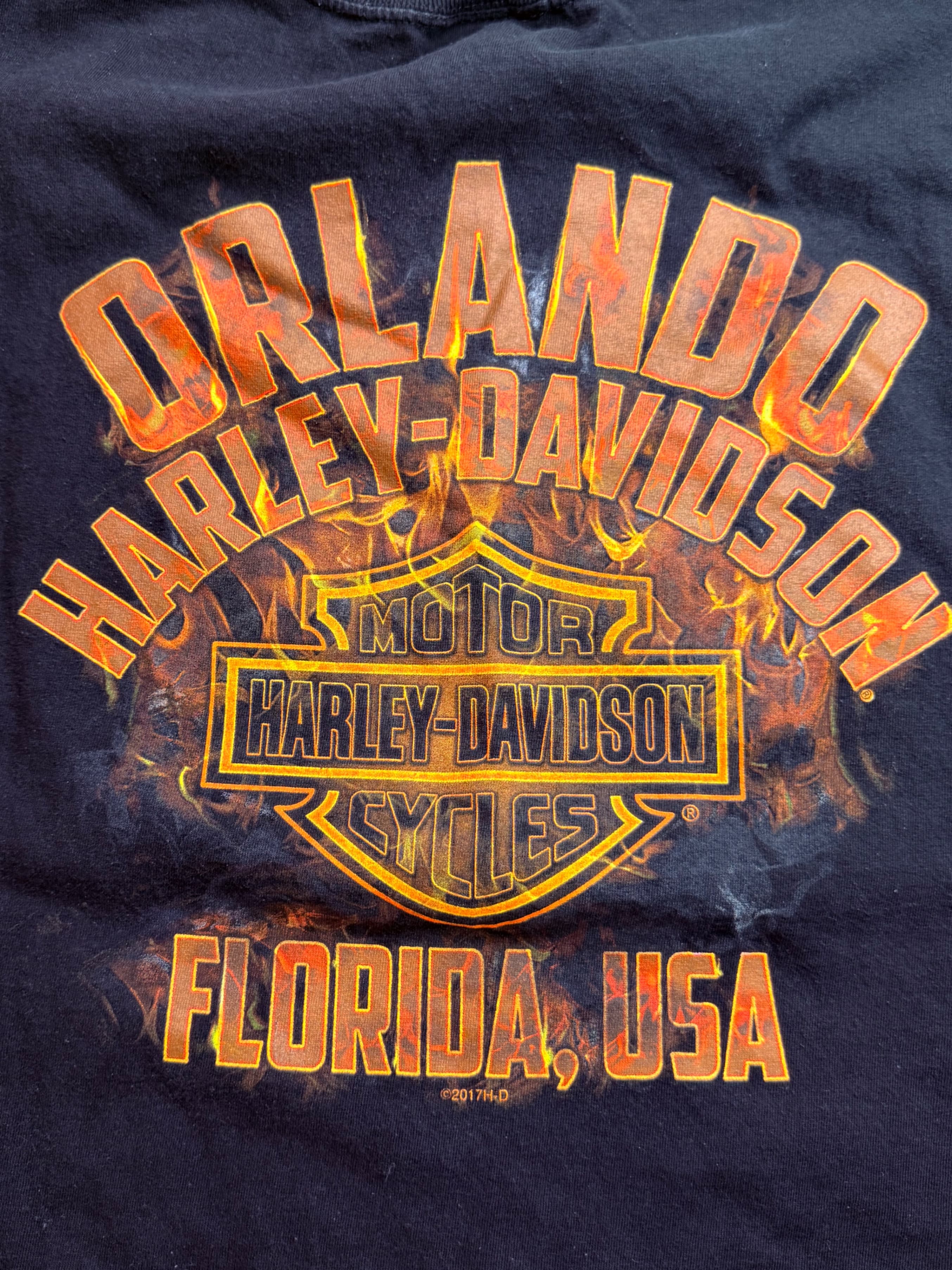 Harley-Davidson Orlando FL Willie G Skull Flames Muscle Tee Black Sz 2XL - Thumbnail 8