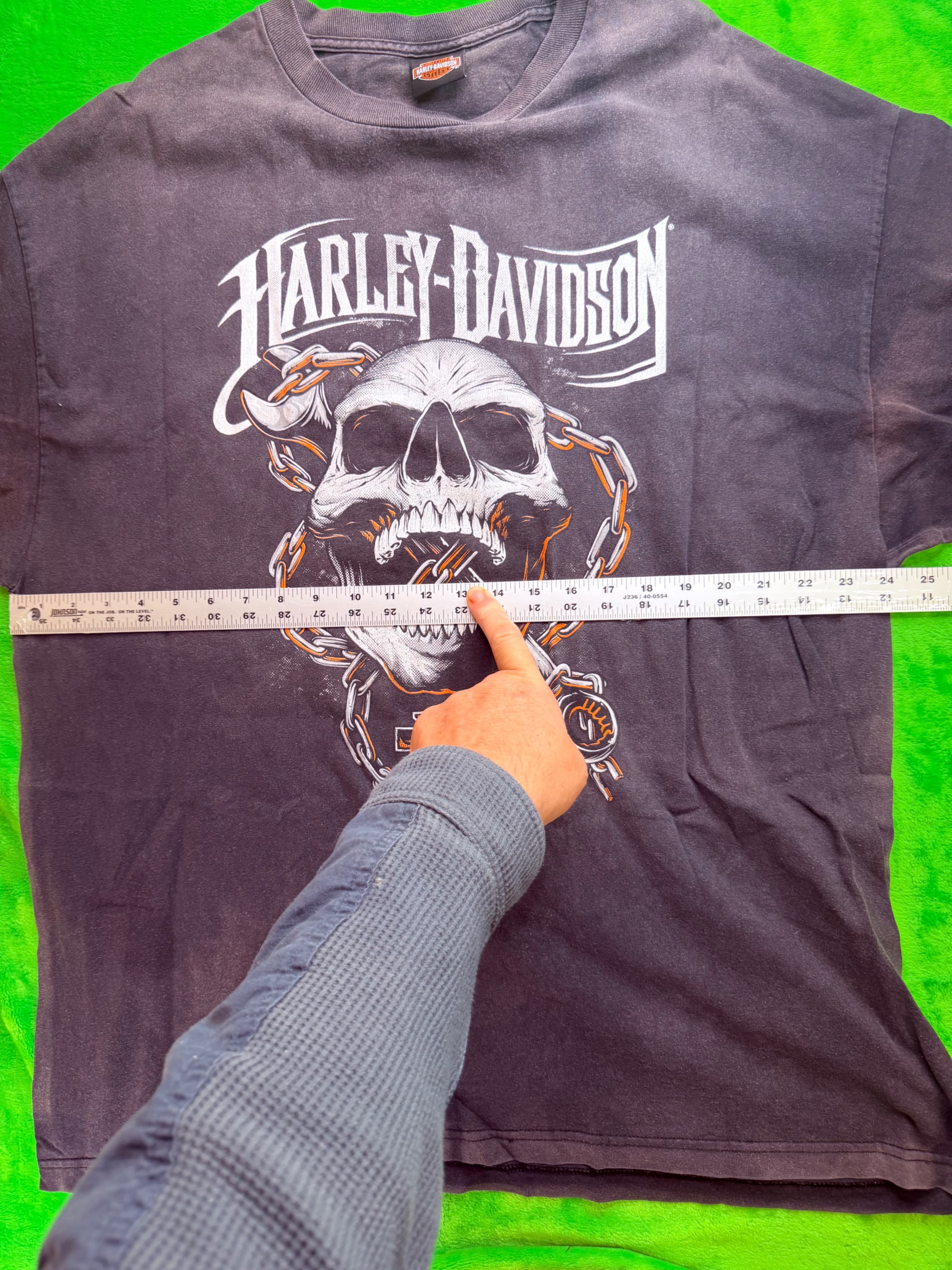 Hillbilly Harley-Davidson Gatlinburg TN Skull Chain Tee Charcoal Sz 2XL - Thumbnail 6