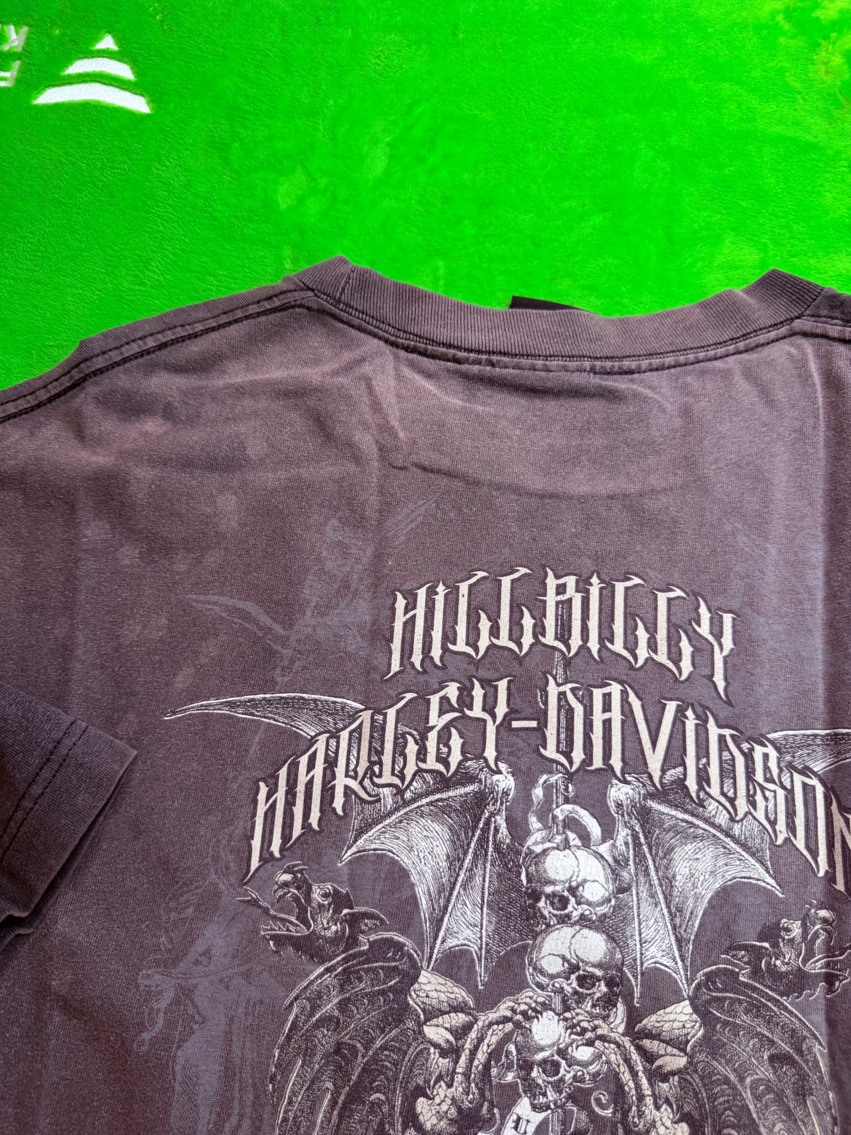 Hillbilly Harley-Davidson Gatlinburg TN Skull Chain Tee Charcoal Sz 2XL - Thumbnail 7