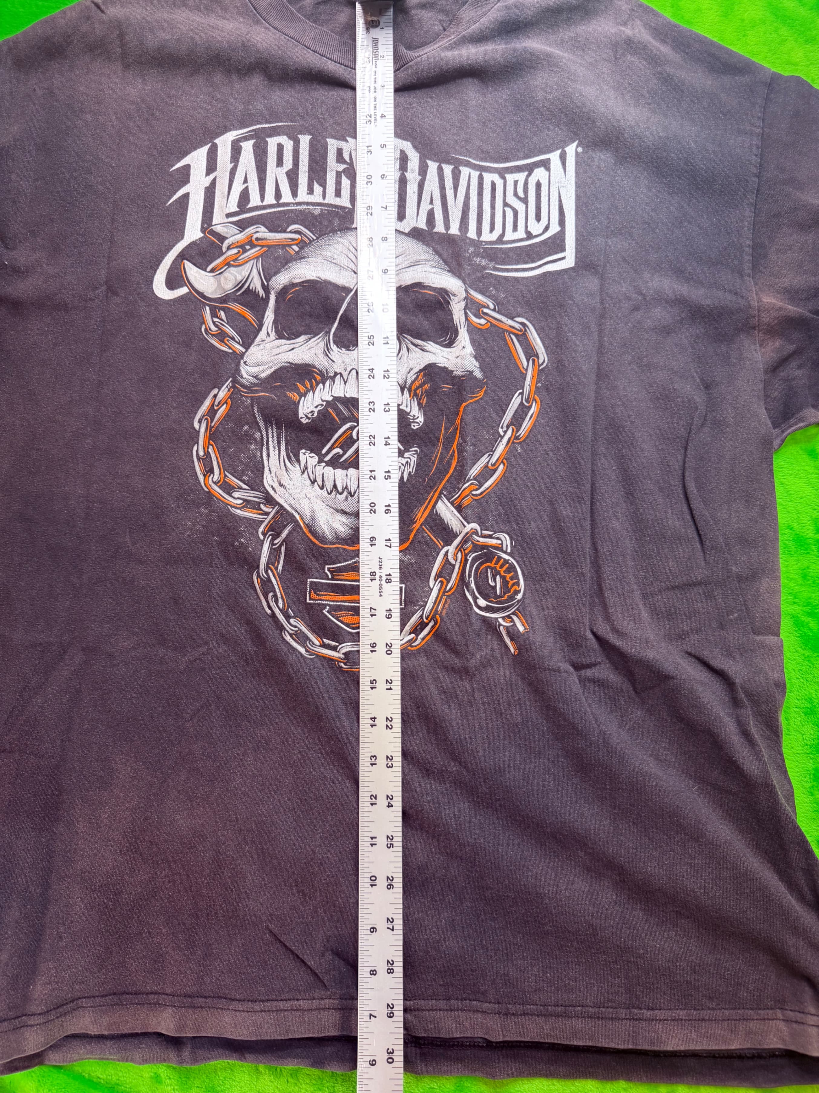 Hillbilly Harley-Davidson Gatlinburg TN Skull Chain Tee Charcoal Sz 2XL - Thumbnail 8