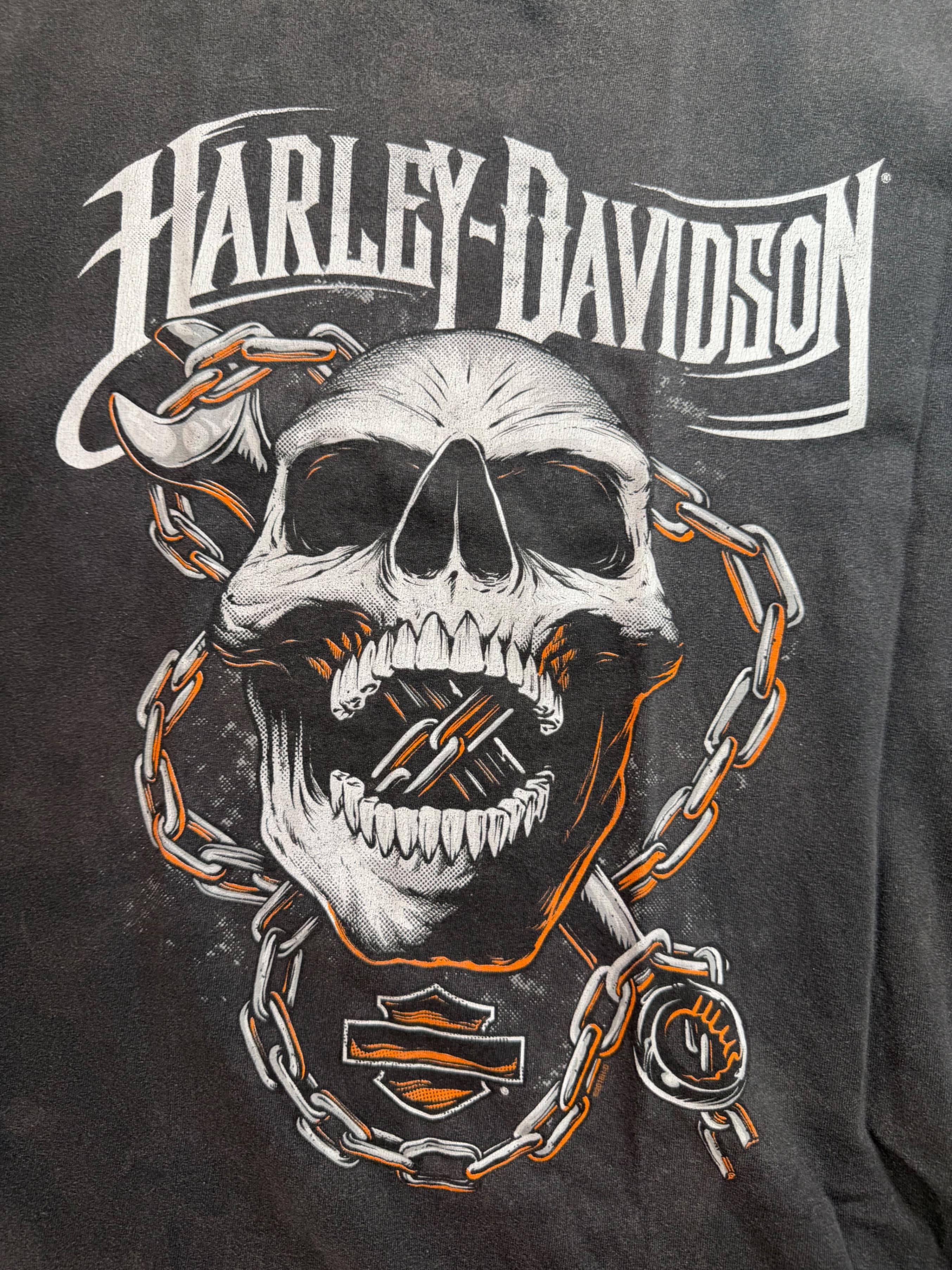Hillbilly Harley-Davidson Gatlinburg TN Skull Chain Tee Charcoal Sz 2XL - Thumbnail 9