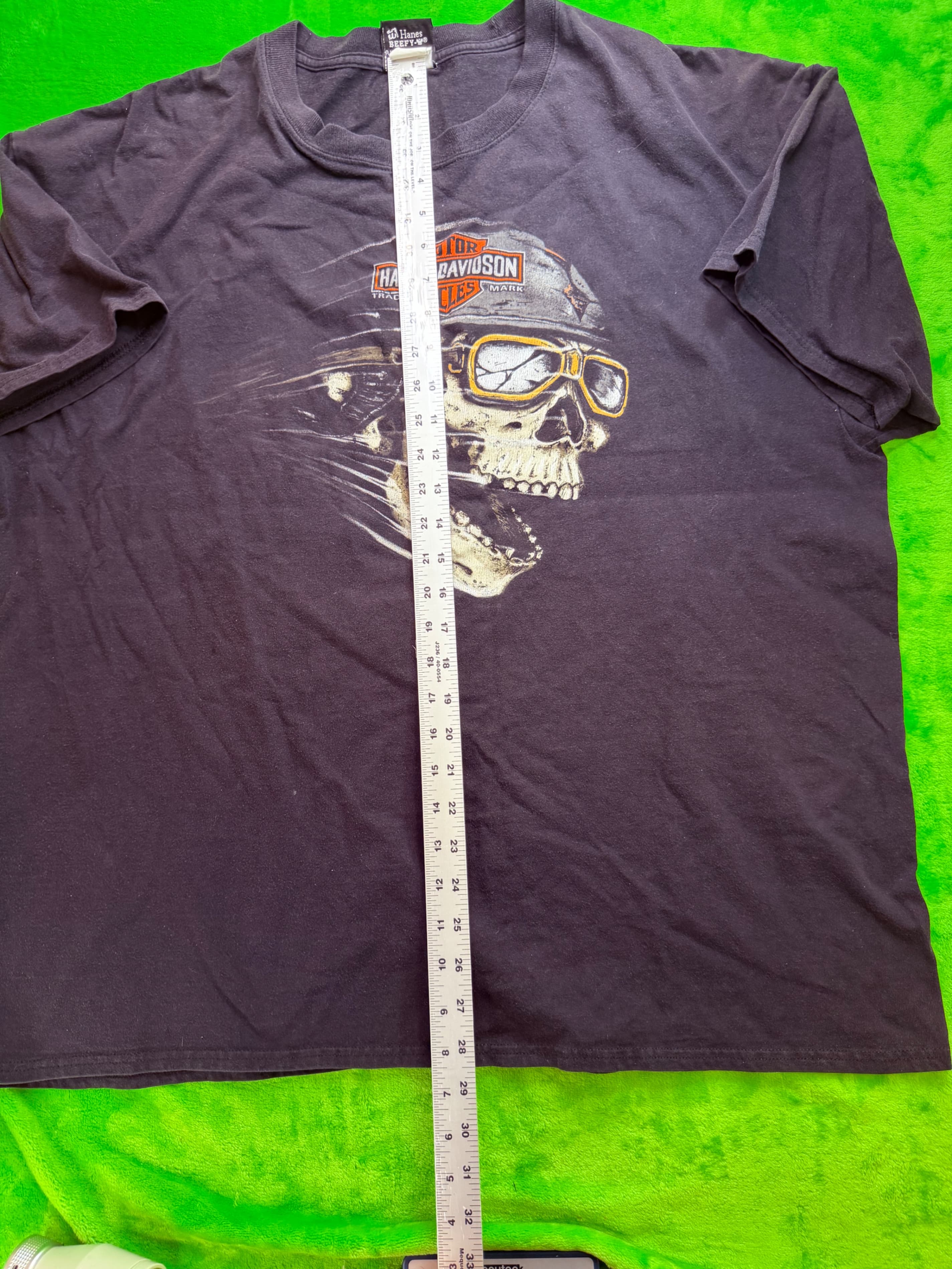 Old Glory Harley-Davidson Laurel MD Skull Goggle Biker Tee Black Sz 2XL - Thumbnail 6