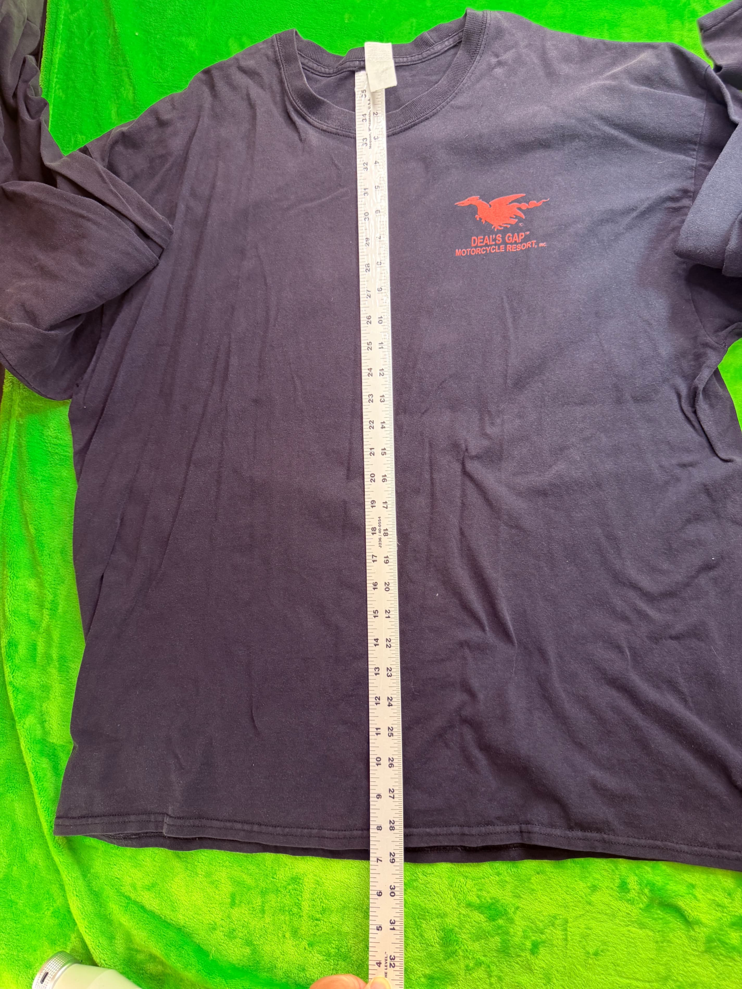 Deal's Gap Motorcycle Resort Dragon 318 Curves LS Tee Navy 2XL - Thumbnail 7