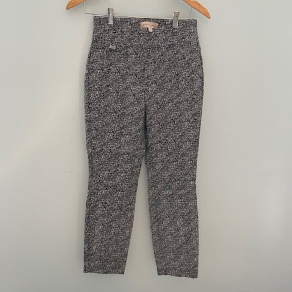 Philosophy Black/White Patterned Stretch Pull-On Pants Size XS - Thumbnail 4