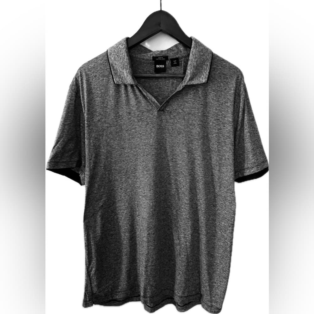BOSS Hugo Boss Men’s Gray Polo Shirt (XL) - Thumbnail 4