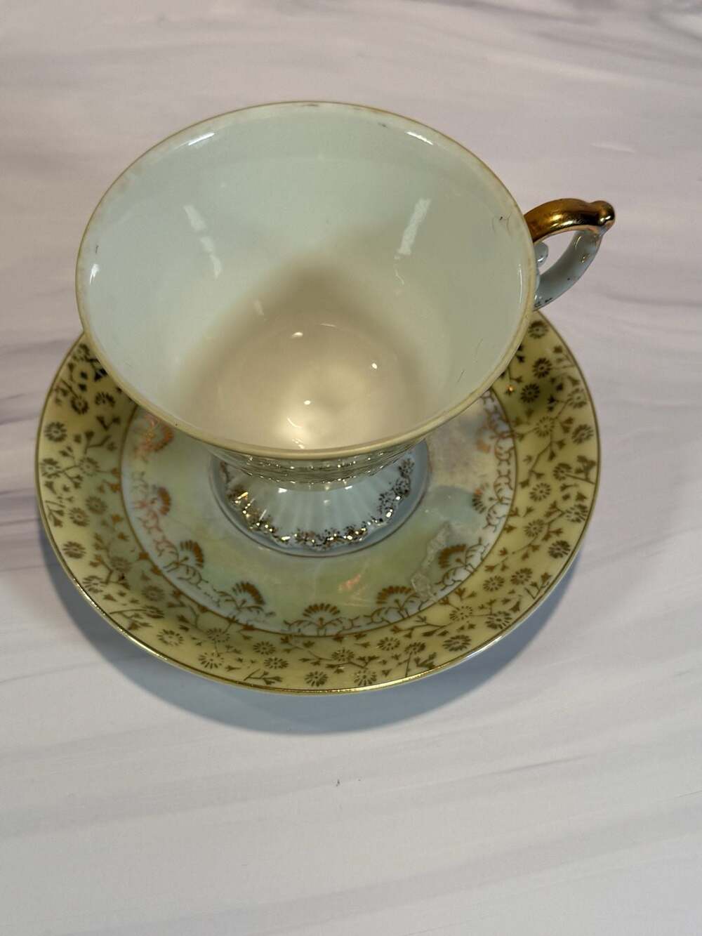 Vintage Shafford Japan Lusterware Teacup & Saucer – Hand Decorated Roses, Gold T