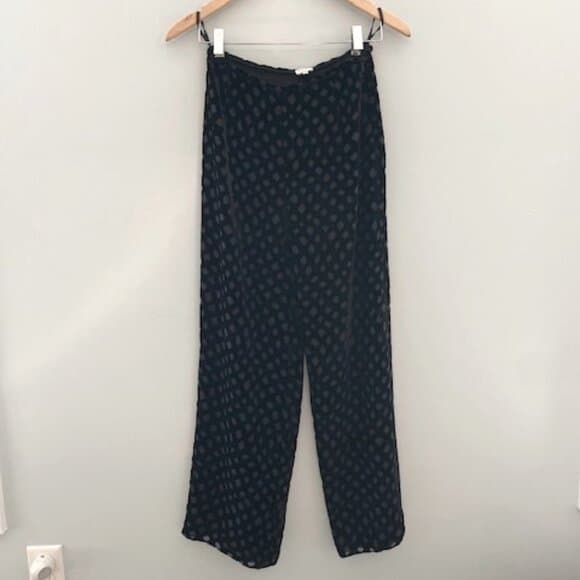 Vintage Armani Collezioni Velvet Wide Leg Pants - Size 4 - Thumbnail 5
