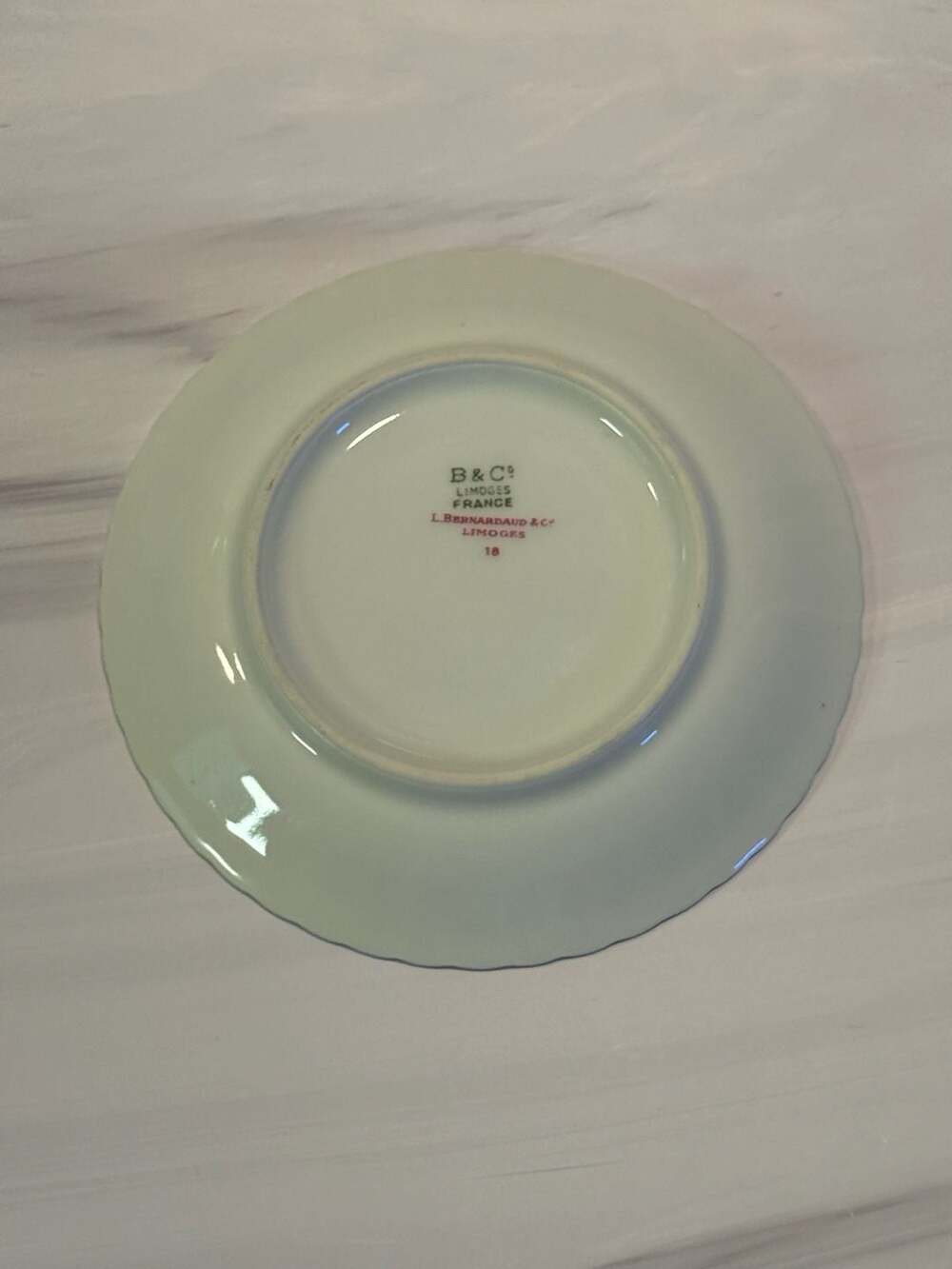 Limoges France B & C Co Pink Floral Tea Cup And Saucer - Thumbnail 4