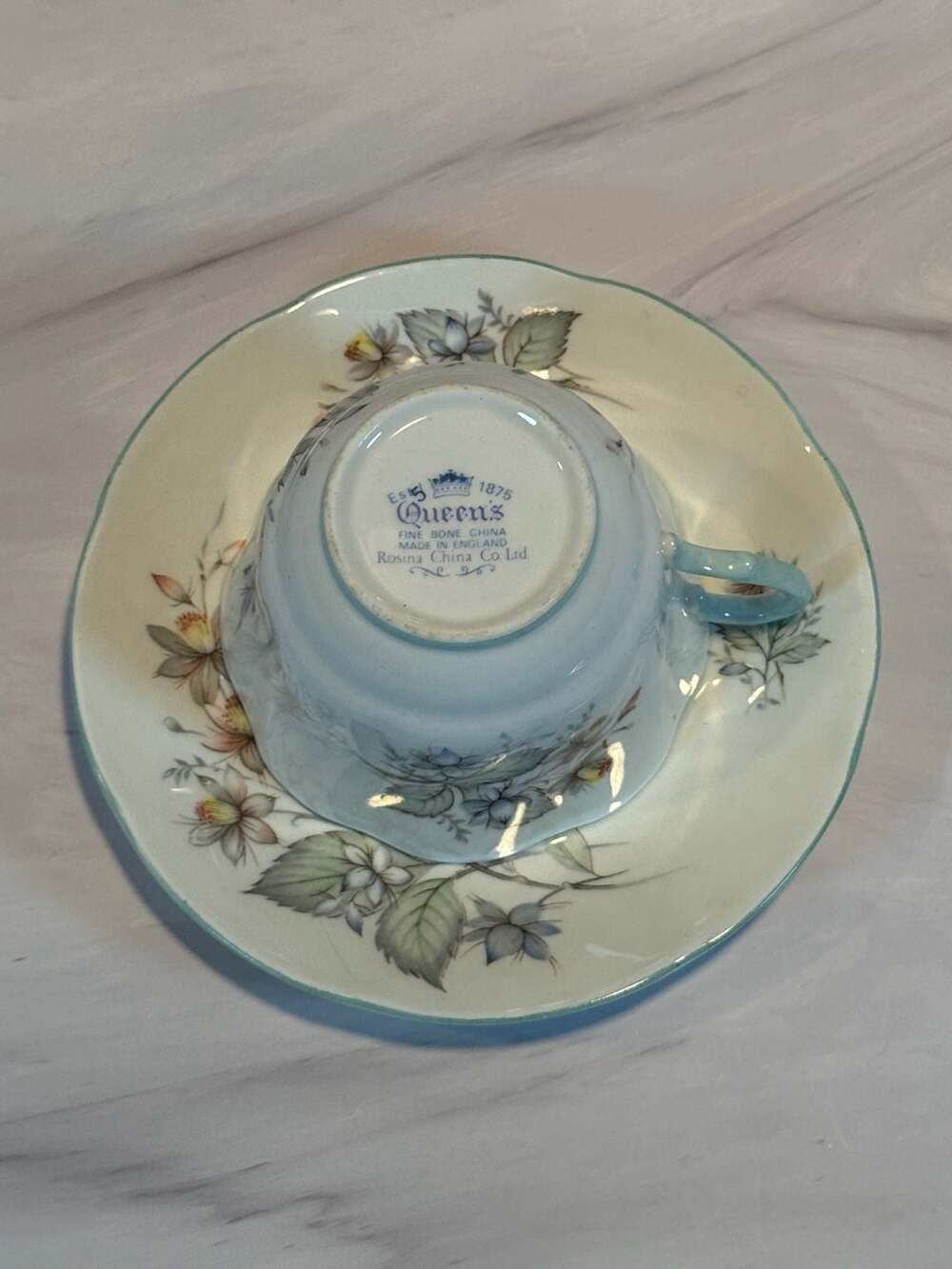 Rosina Fine Bone China Tea Cup & Saucer England "Centenary Dear" - Thumbnail 2