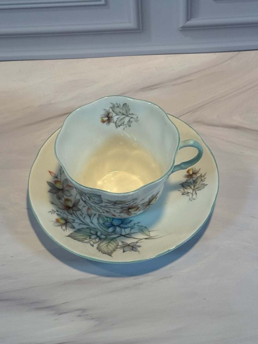 Rosina Fine Bone China Tea Cup & Saucer England "Centenary Dear" - Thumbnail 3