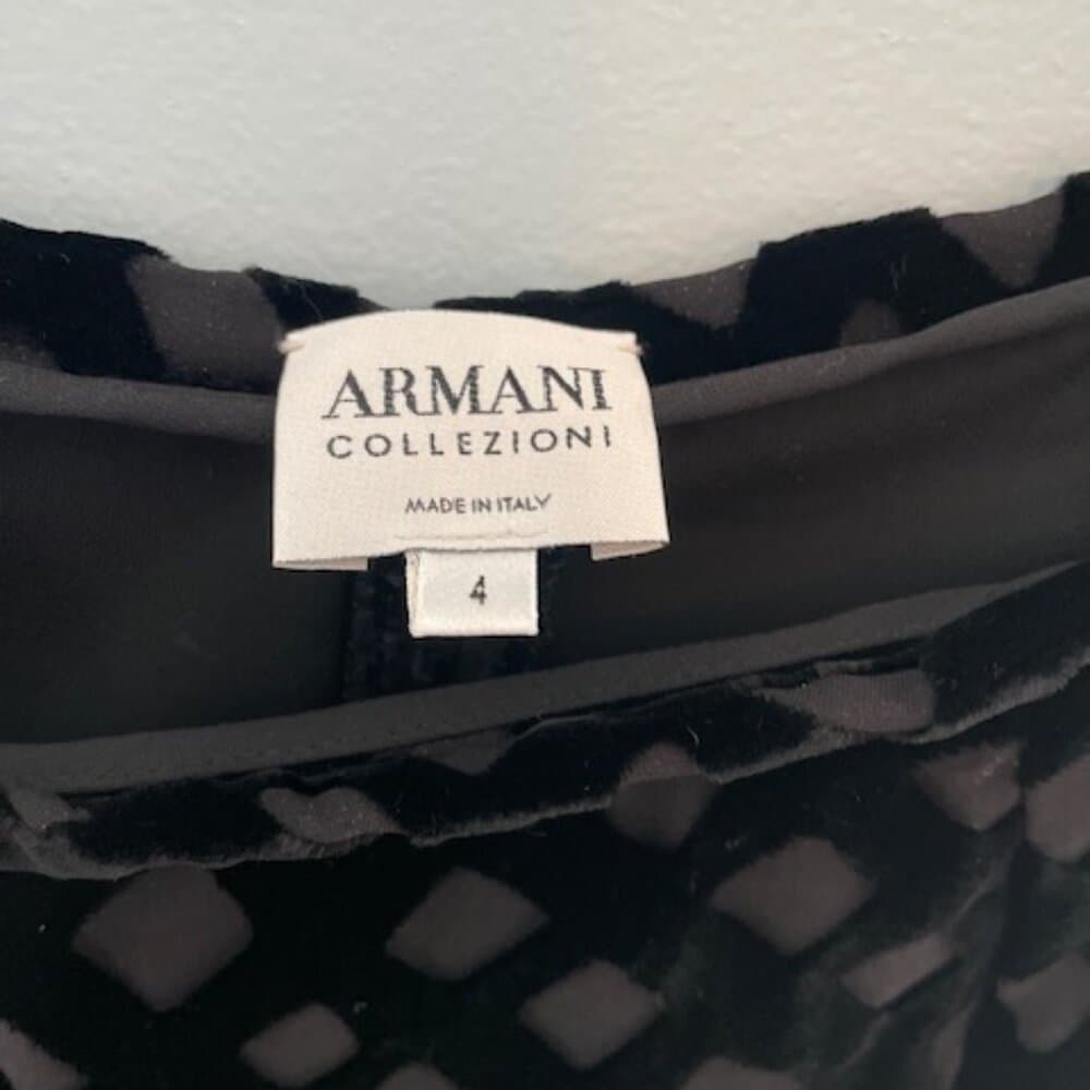 Vintage Armani Collezioni Velvet Wide Leg Pants - Size 4 - Thumbnail 2