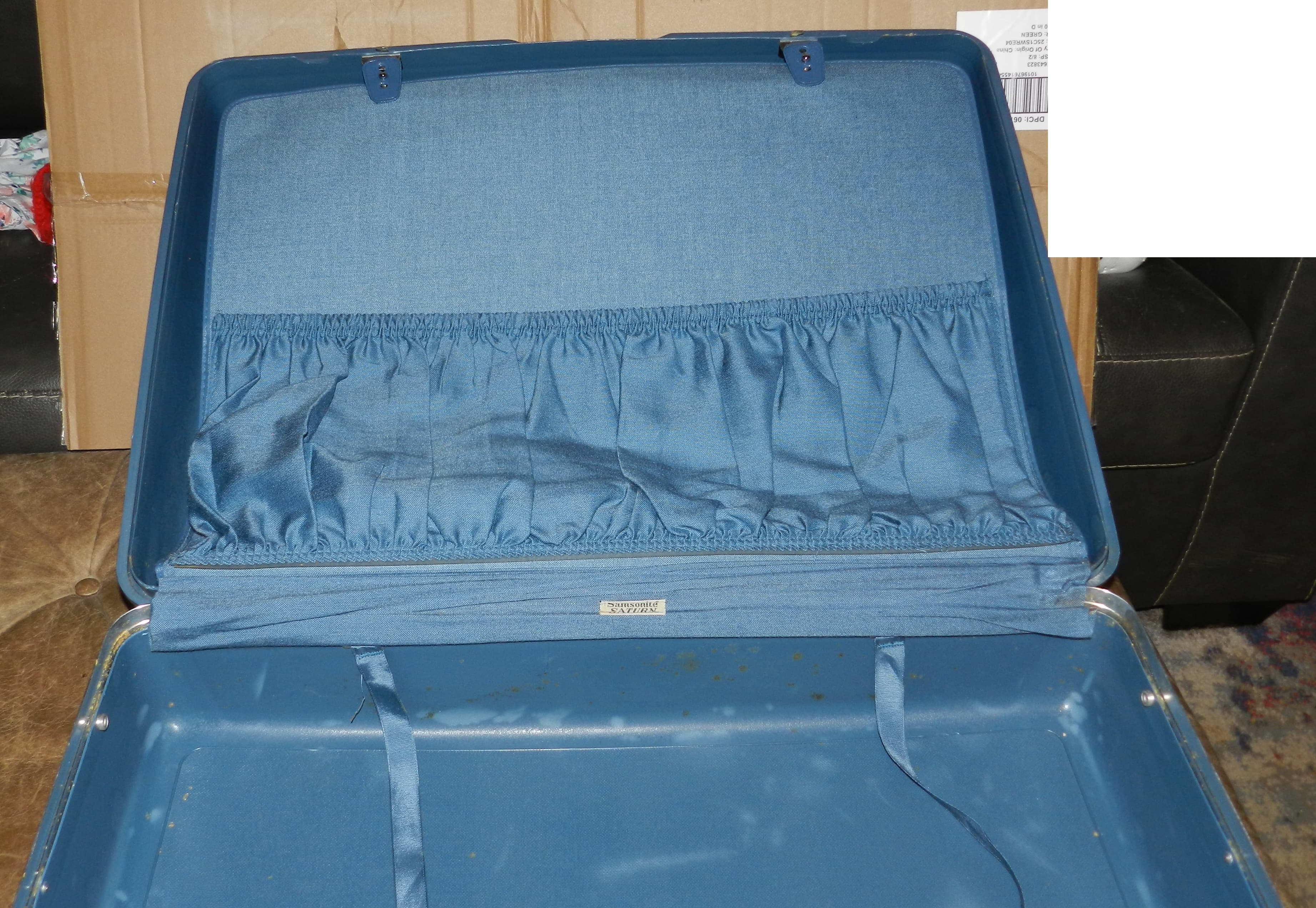 Vintage Samsonite Saturn Hard Shell Blue Suitcase 25"x20"x8  (N91J) - Thumbnail 11