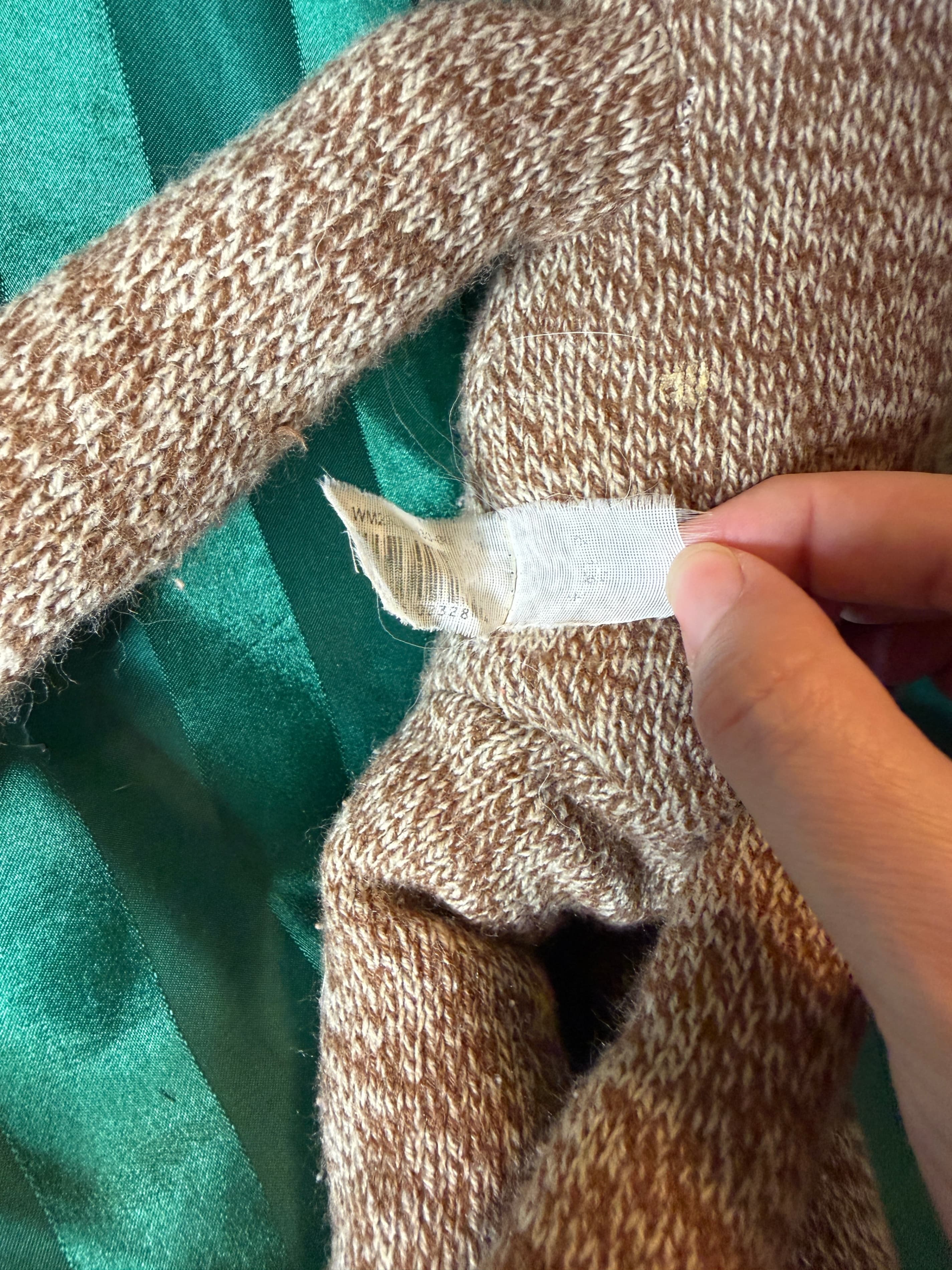 Sock Monkey Plush Toy Brown Knit - Thumbnail 4