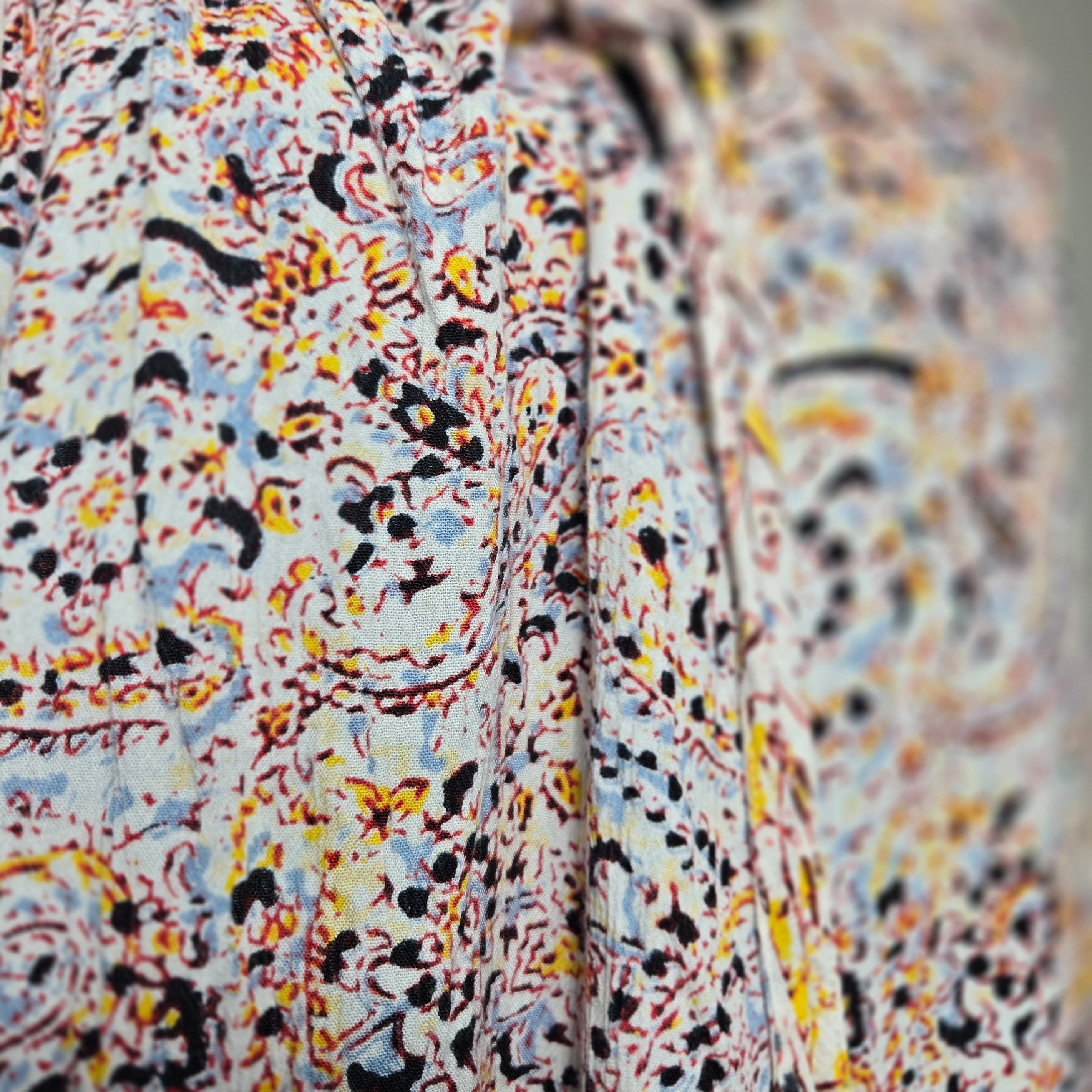 Boho Paisley Print Tunic Dress with Tassels Size M - Thumbnail 4