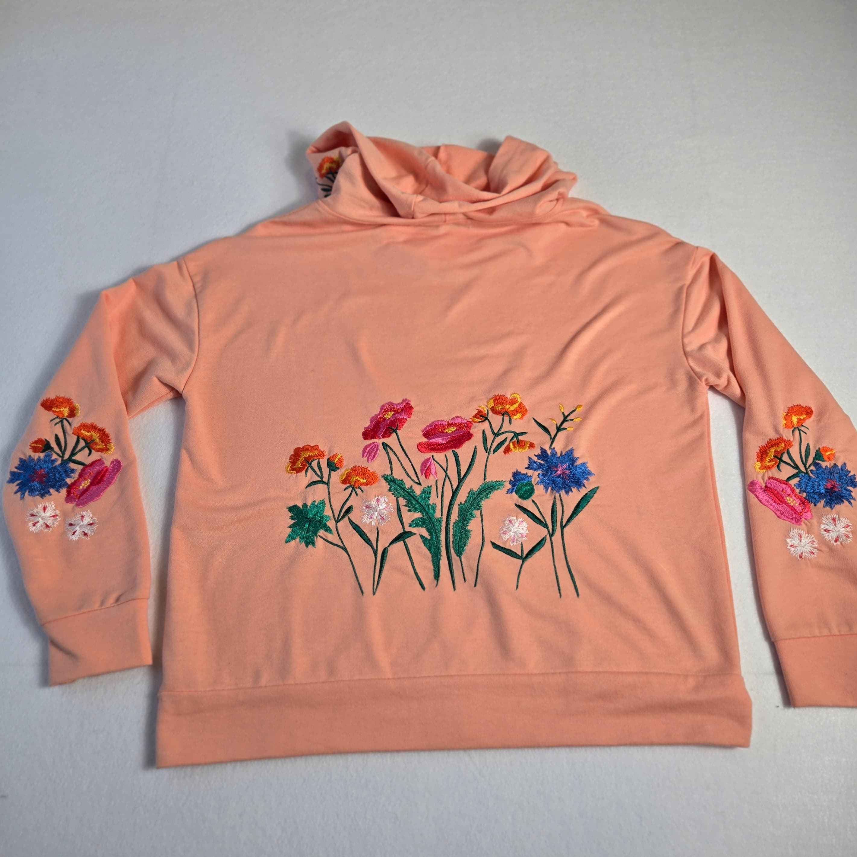 Embroidered Floral Hoodie Size Small - Thumbnail 5