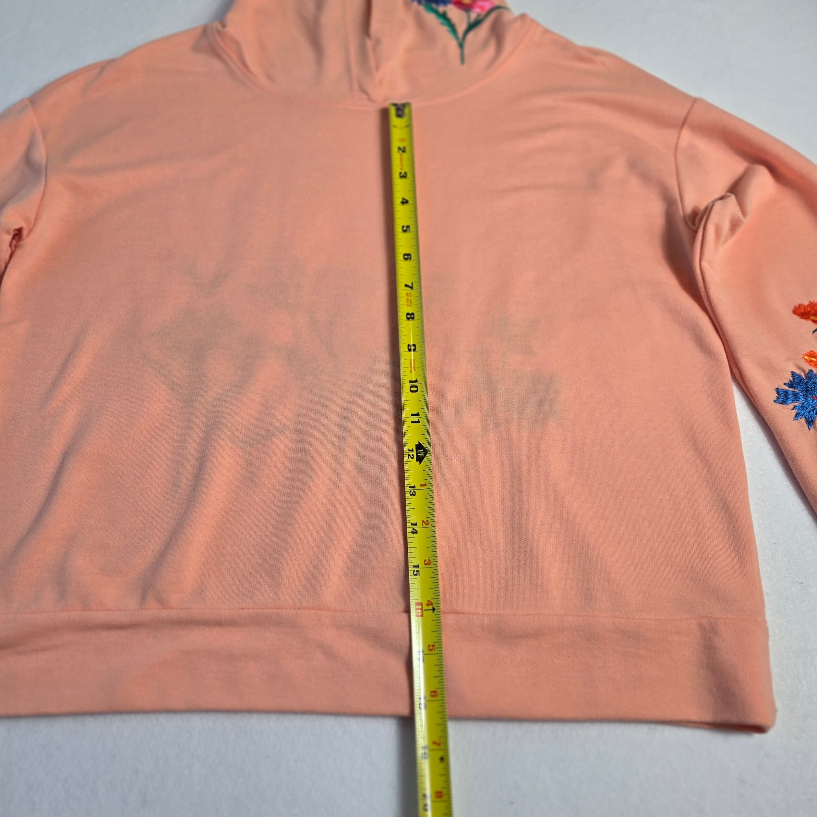 Embroidered Floral Hoodie Size Small - Thumbnail 3