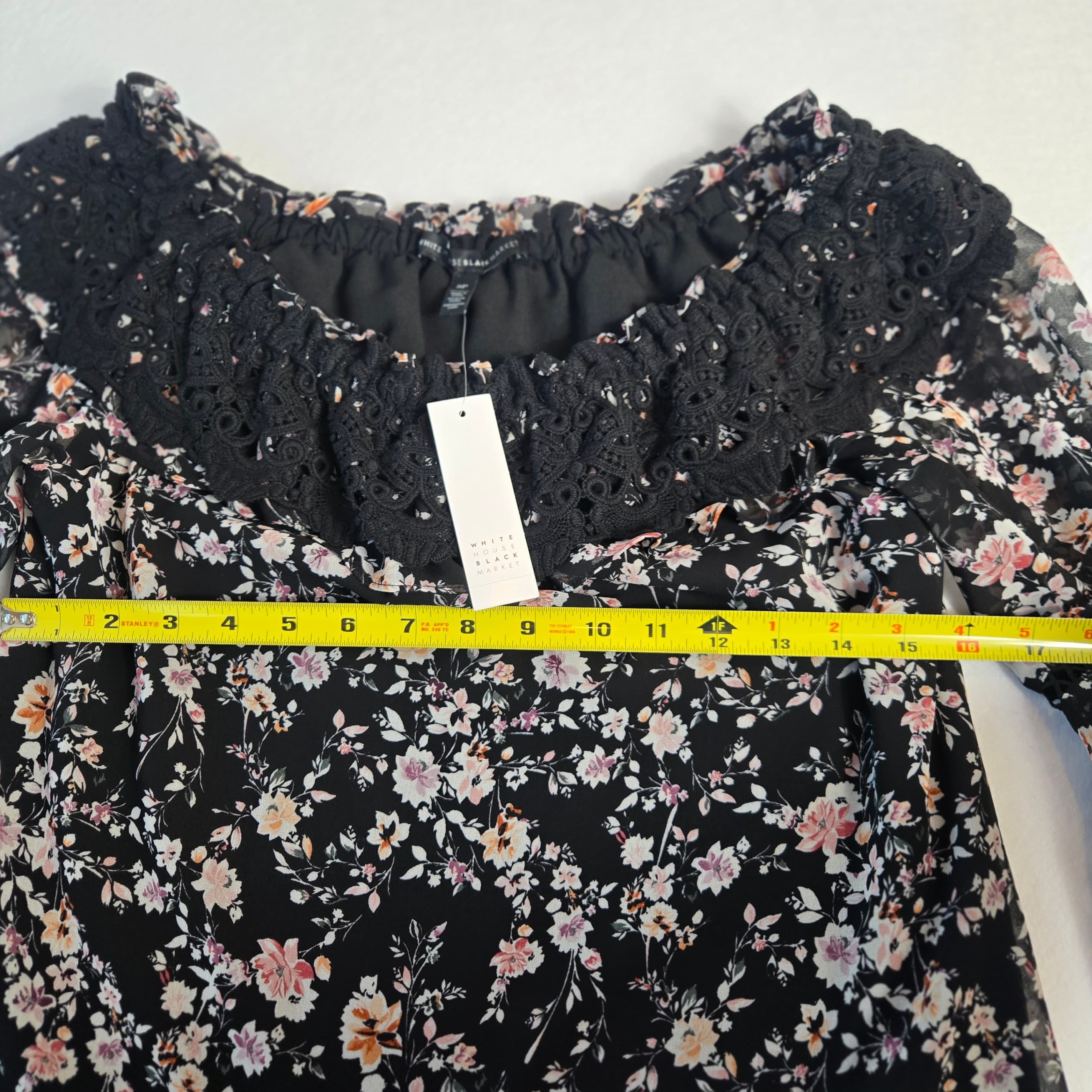 White House Black Market Floral Off-Shoulder Top NWT Size SP - Thumbnail 4