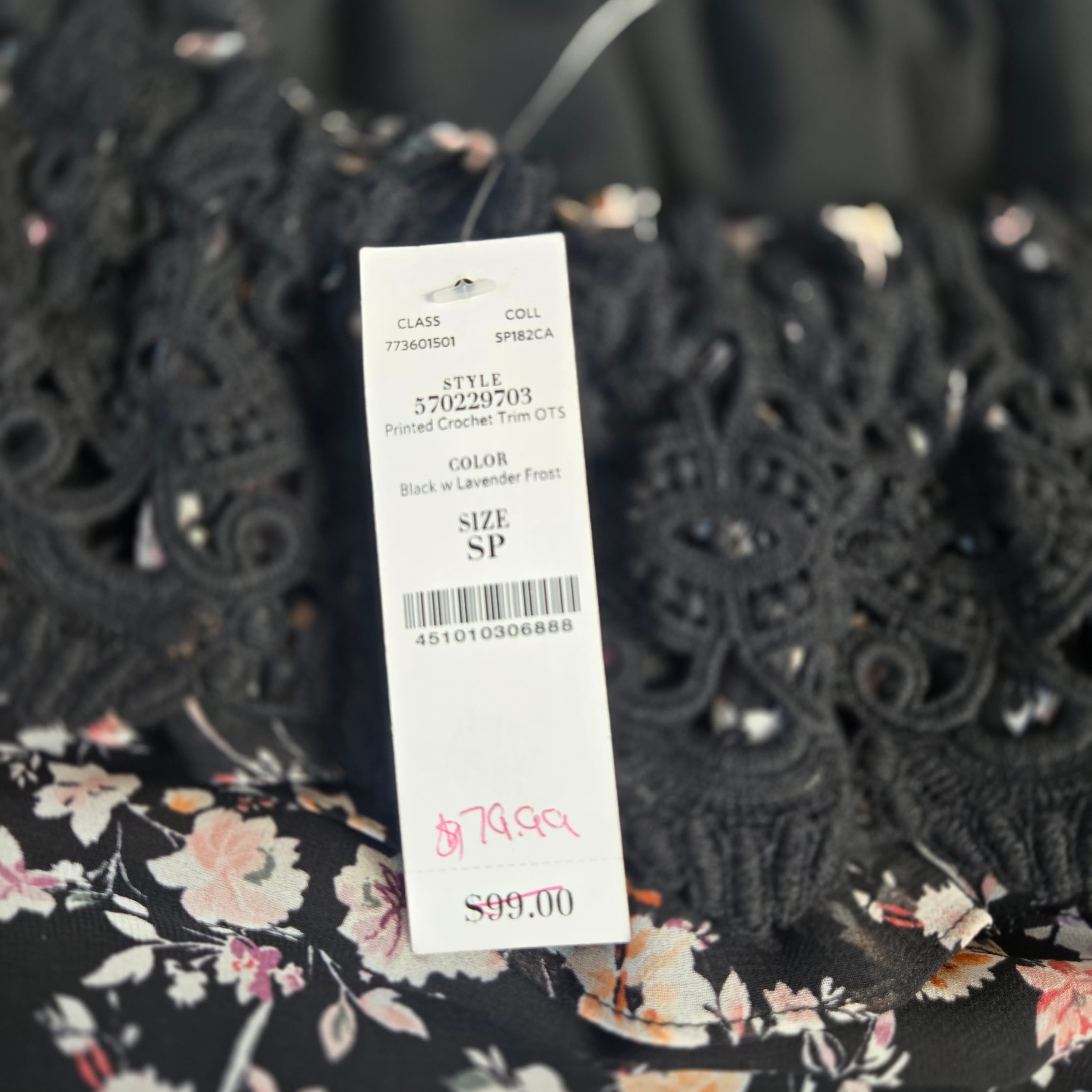 White House Black Market Floral Off-Shoulder Top NWT Size SP - Thumbnail 7