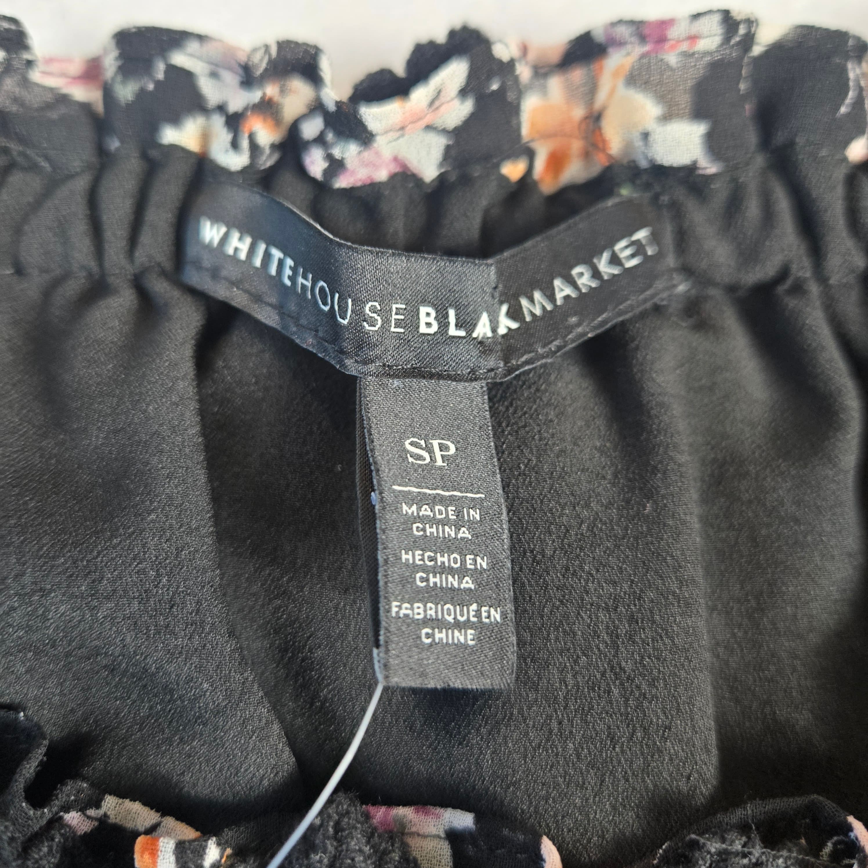 White House Black Market Floral Off-Shoulder Top NWT Size SP - Thumbnail 8