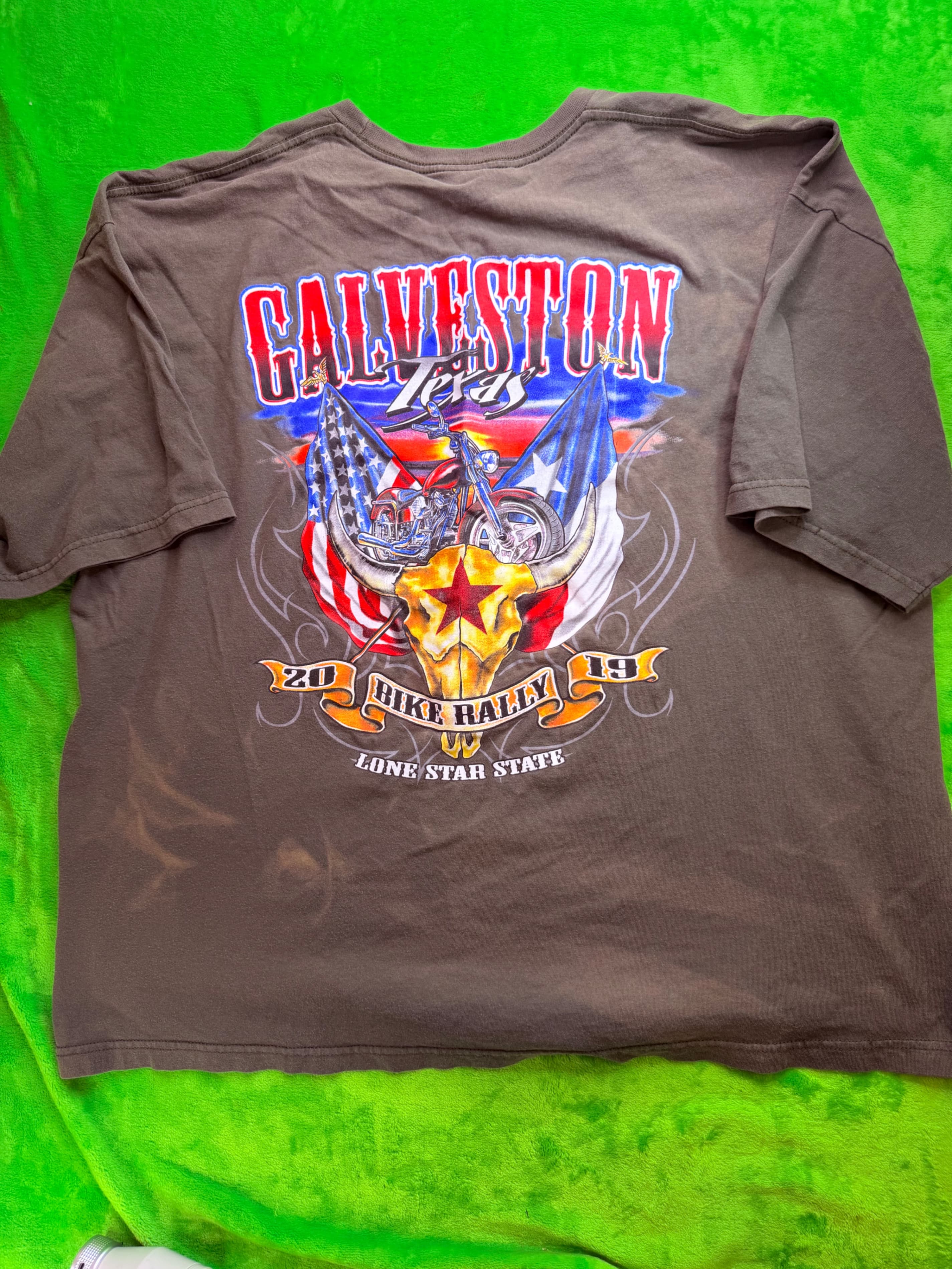Galveston TX 2019 Bike Rally Bayside USA Made Lone Star Tee 3XL - Thumbnail 2
