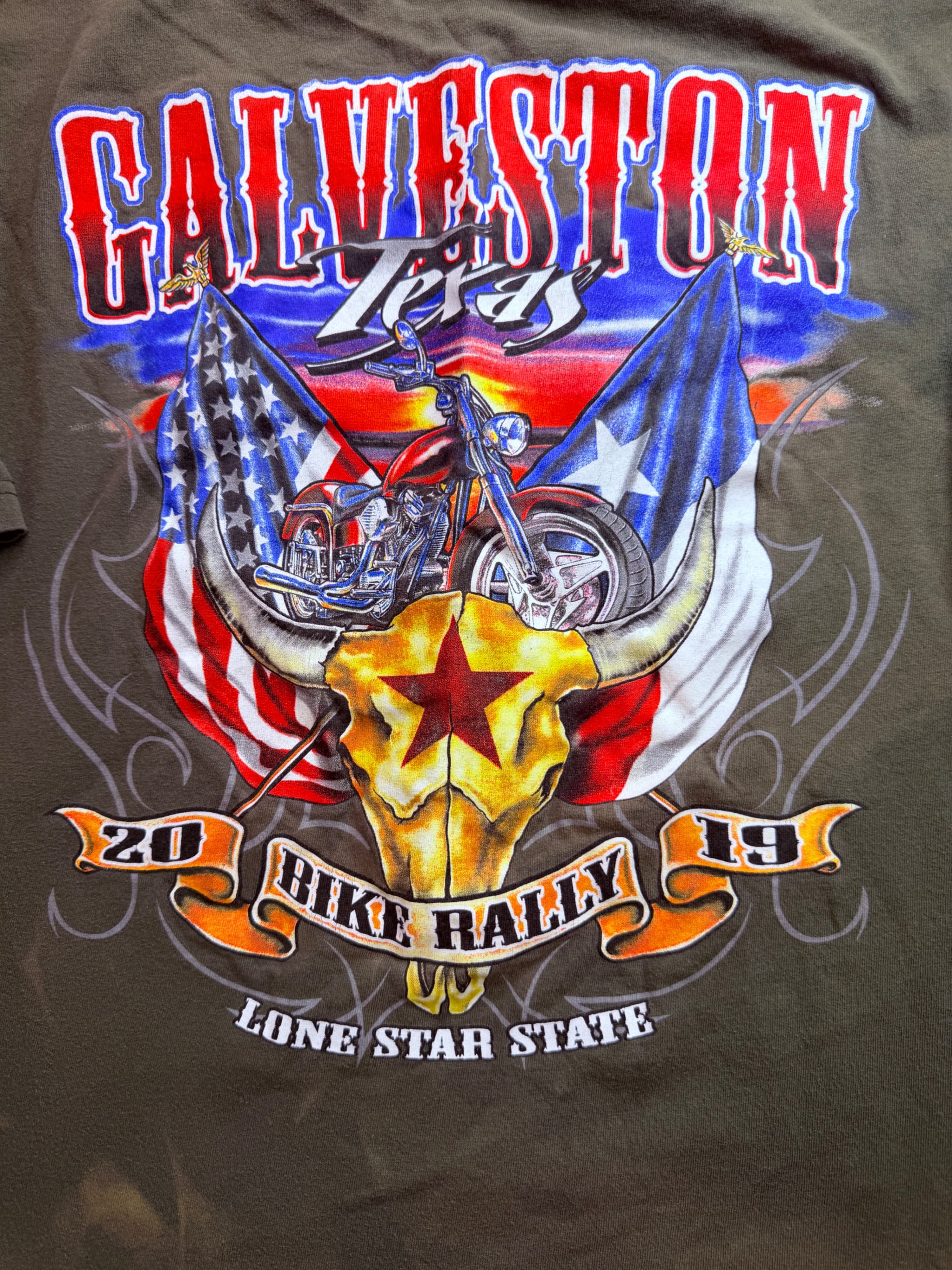 Galveston TX 2019 Bike Rally Bayside USA Made Lone Star Tee 3XL - Thumbnail 9