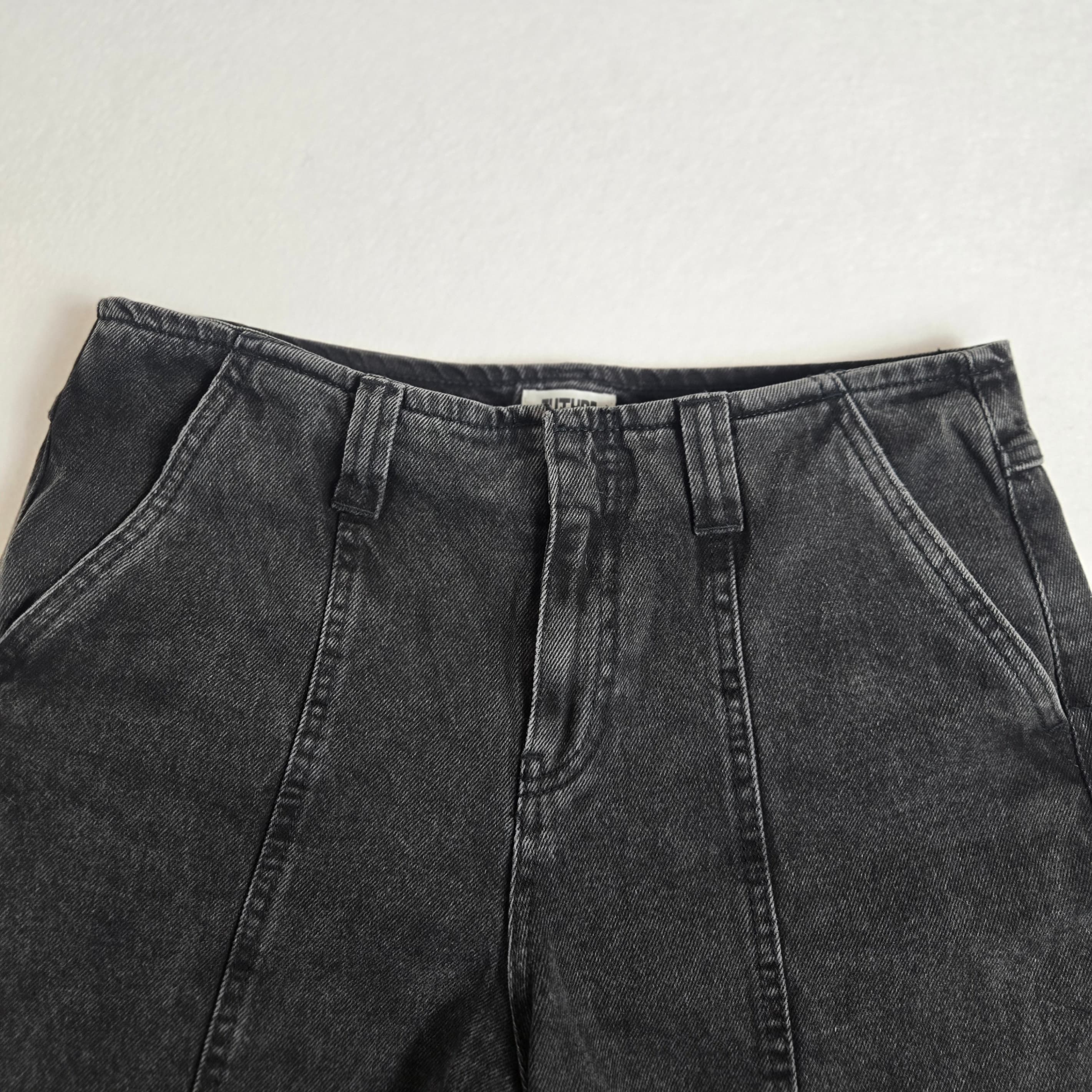 Future Collective Black Denim Barrel Jeans size 6 - Thumbnail 3