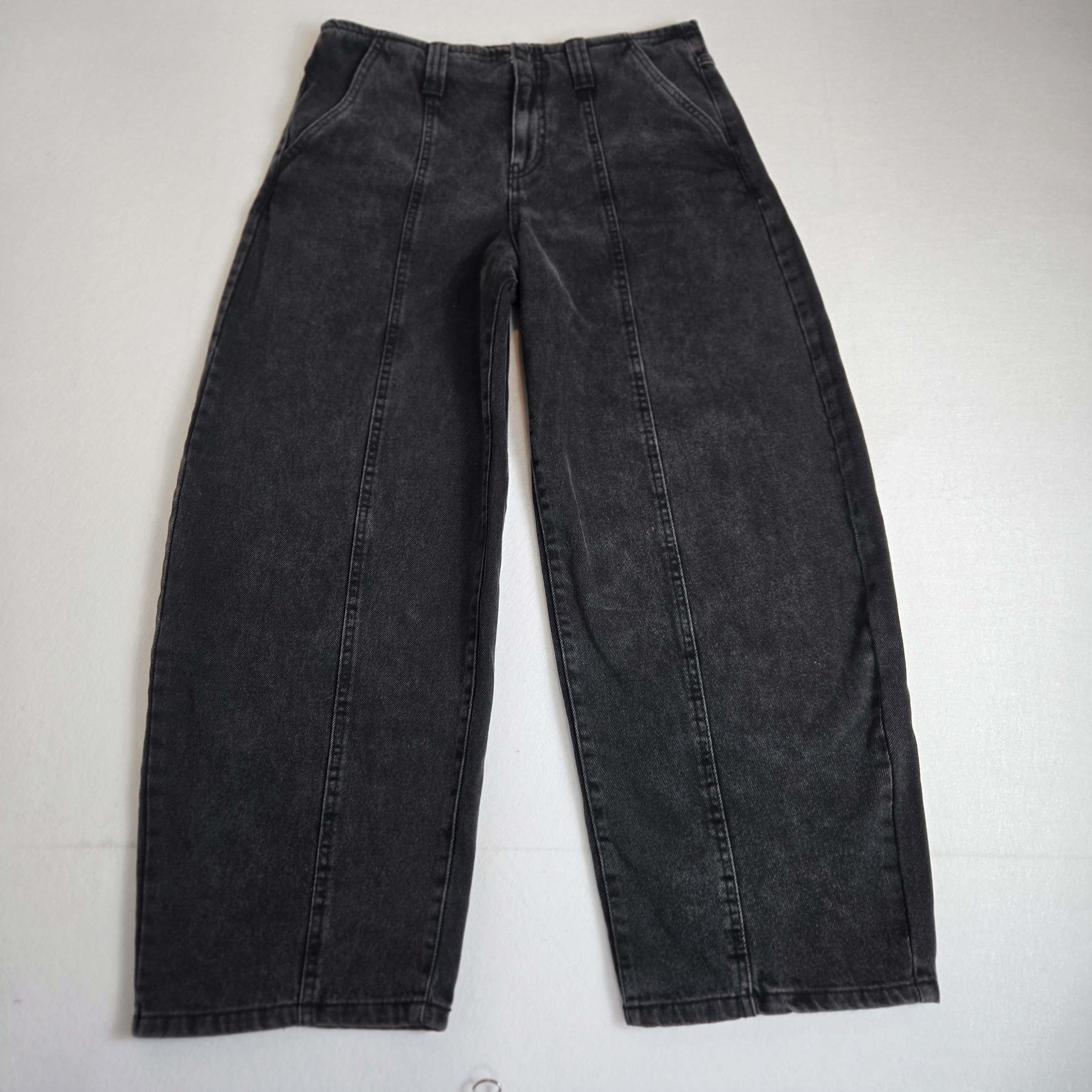 Future Collective Black Denim Barrel Jeans size 6
