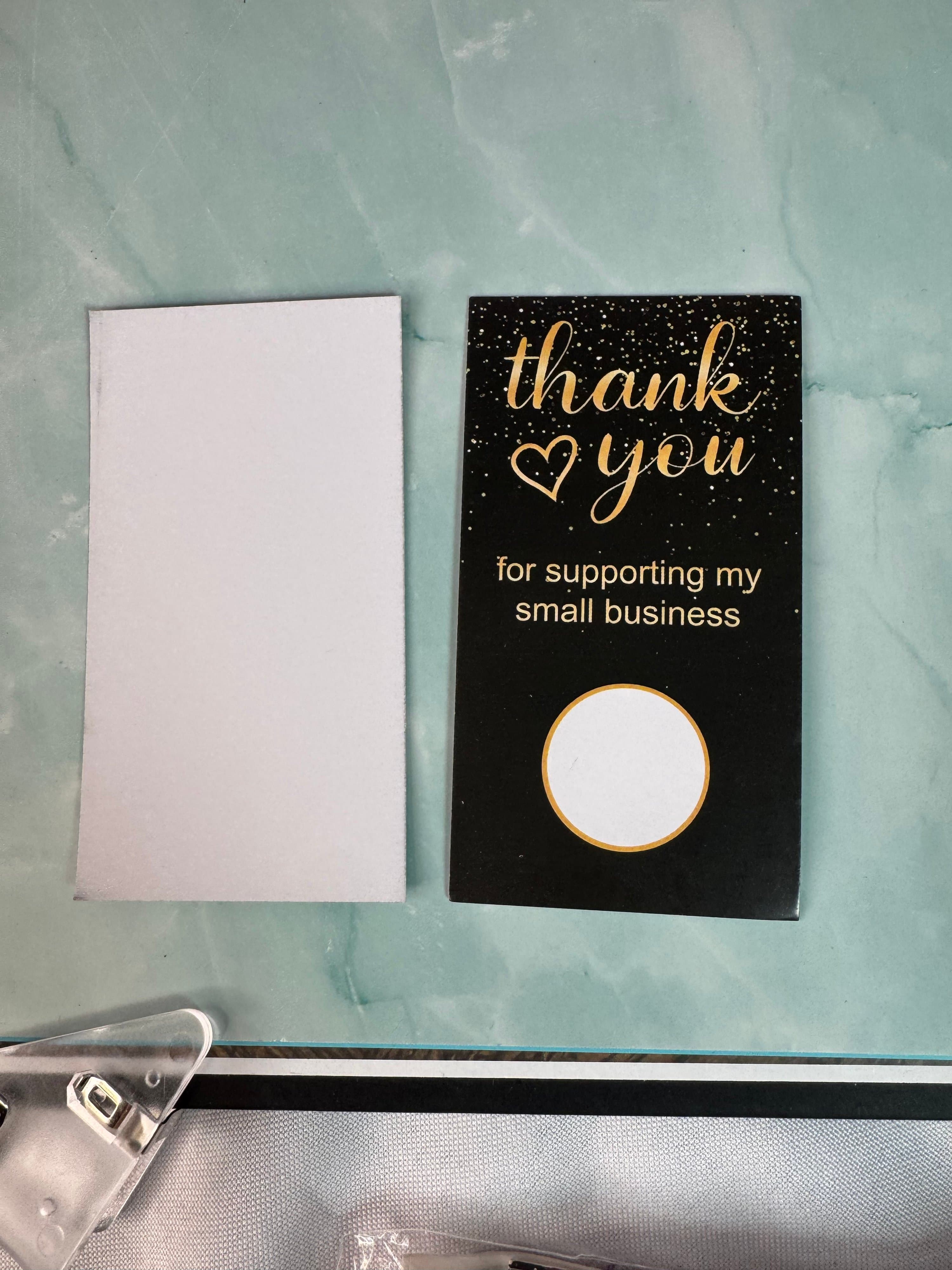 ★ 50 Scratch-Off Thank You Cards Discount Reveal Game Business Inserts