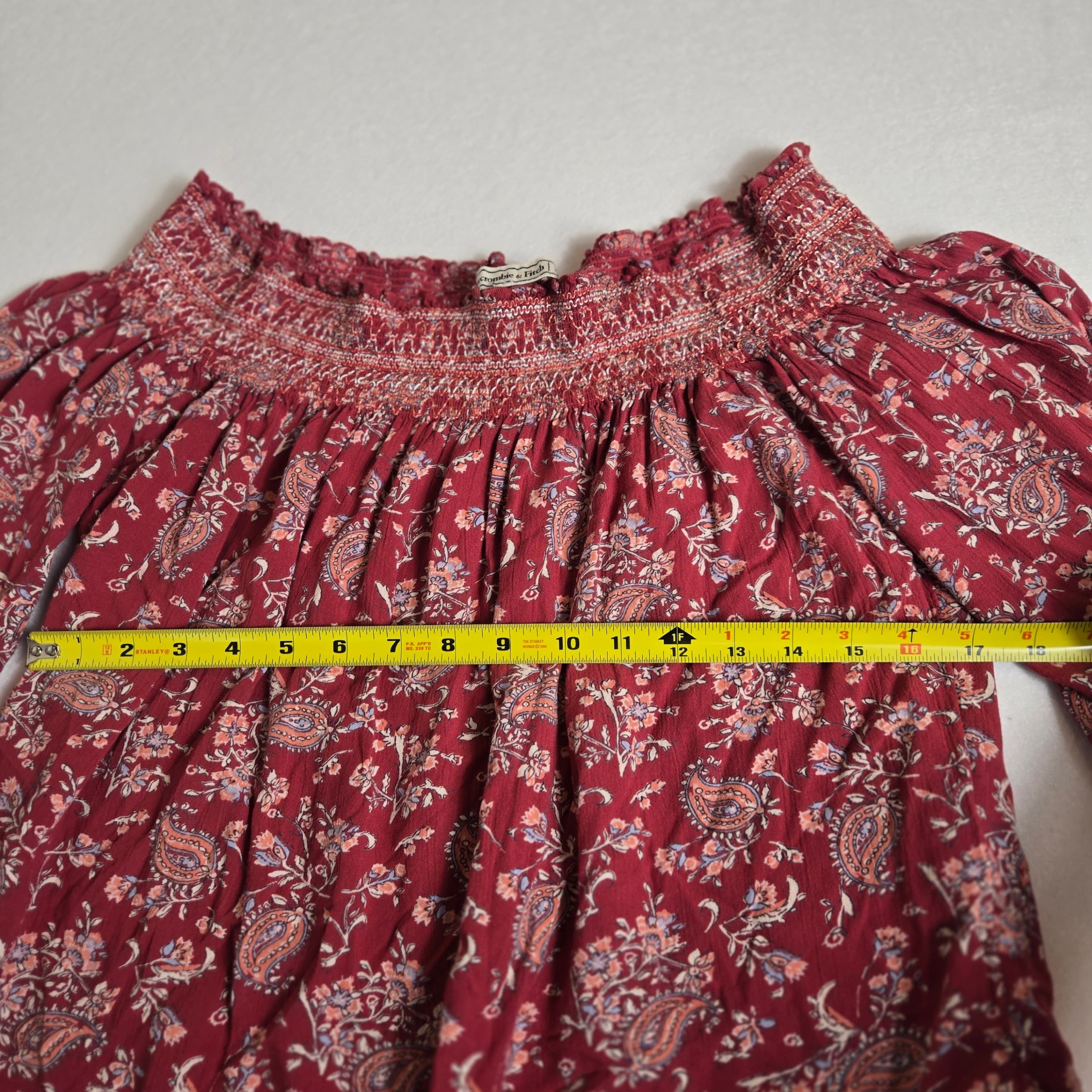 Abercrombie and Fitch  Boho Off-Shoulder Floral Blouse - Thumbnail 7