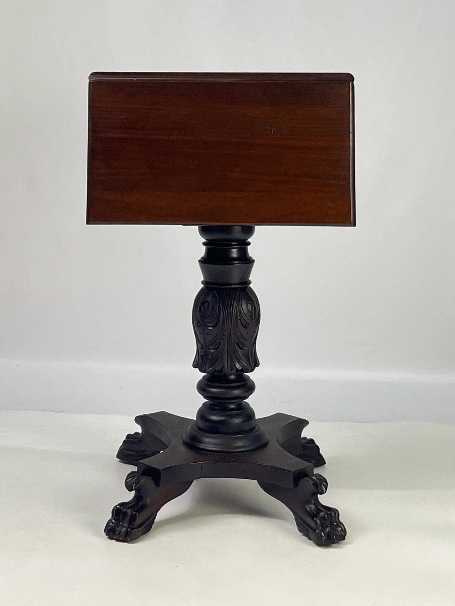 19th Century Empire Style Mahogany Drop-Leaf Work Table or Side Table - Thumbnail 6