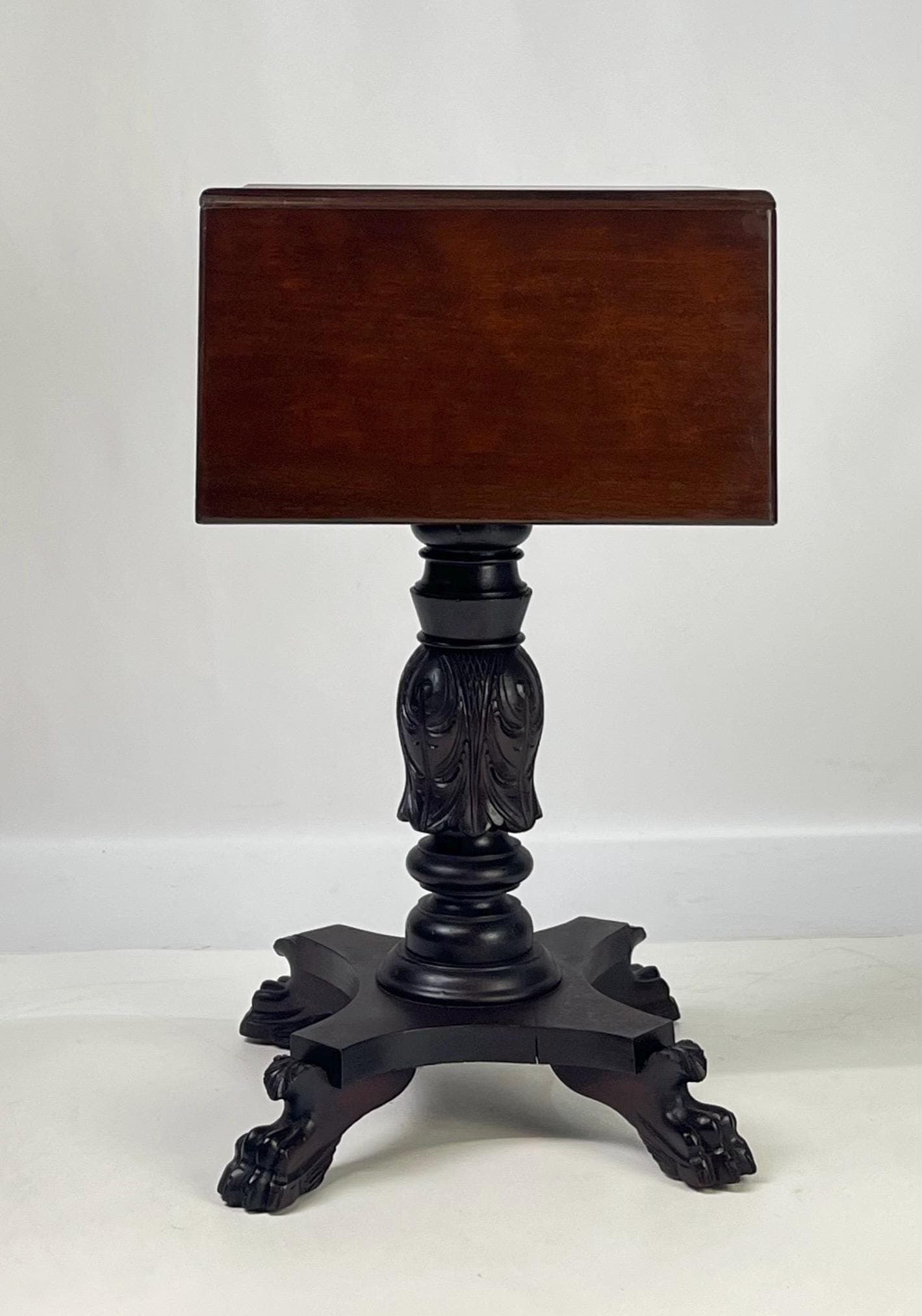 19th Century Empire Style Mahogany Drop-Leaf Work Table or Side Table - Thumbnail 10