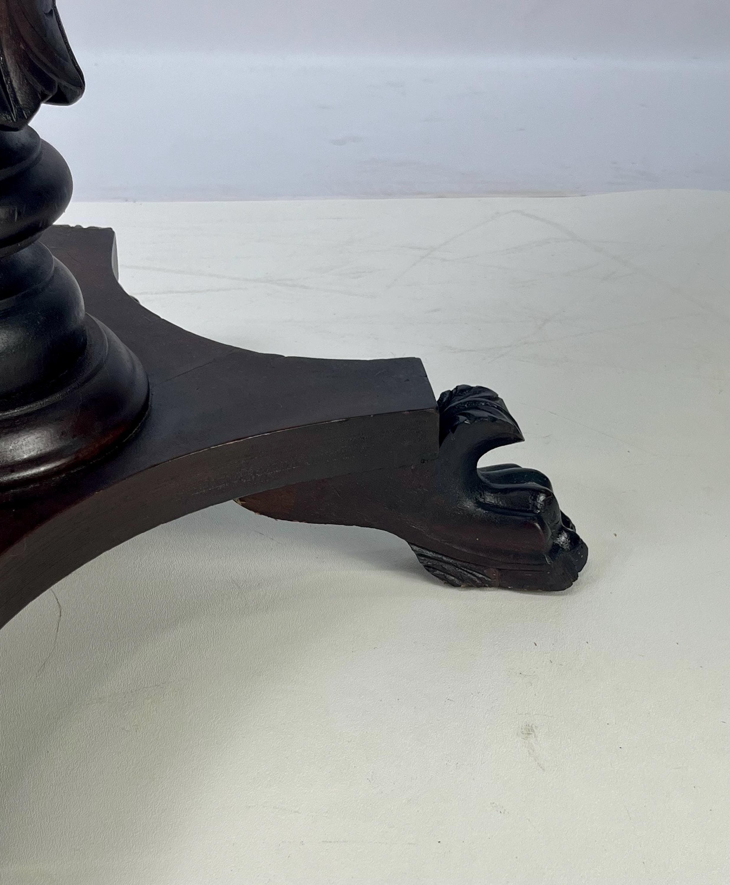 19th Century Empire Style Mahogany Drop-Leaf Work Table or Side Table - Thumbnail 16