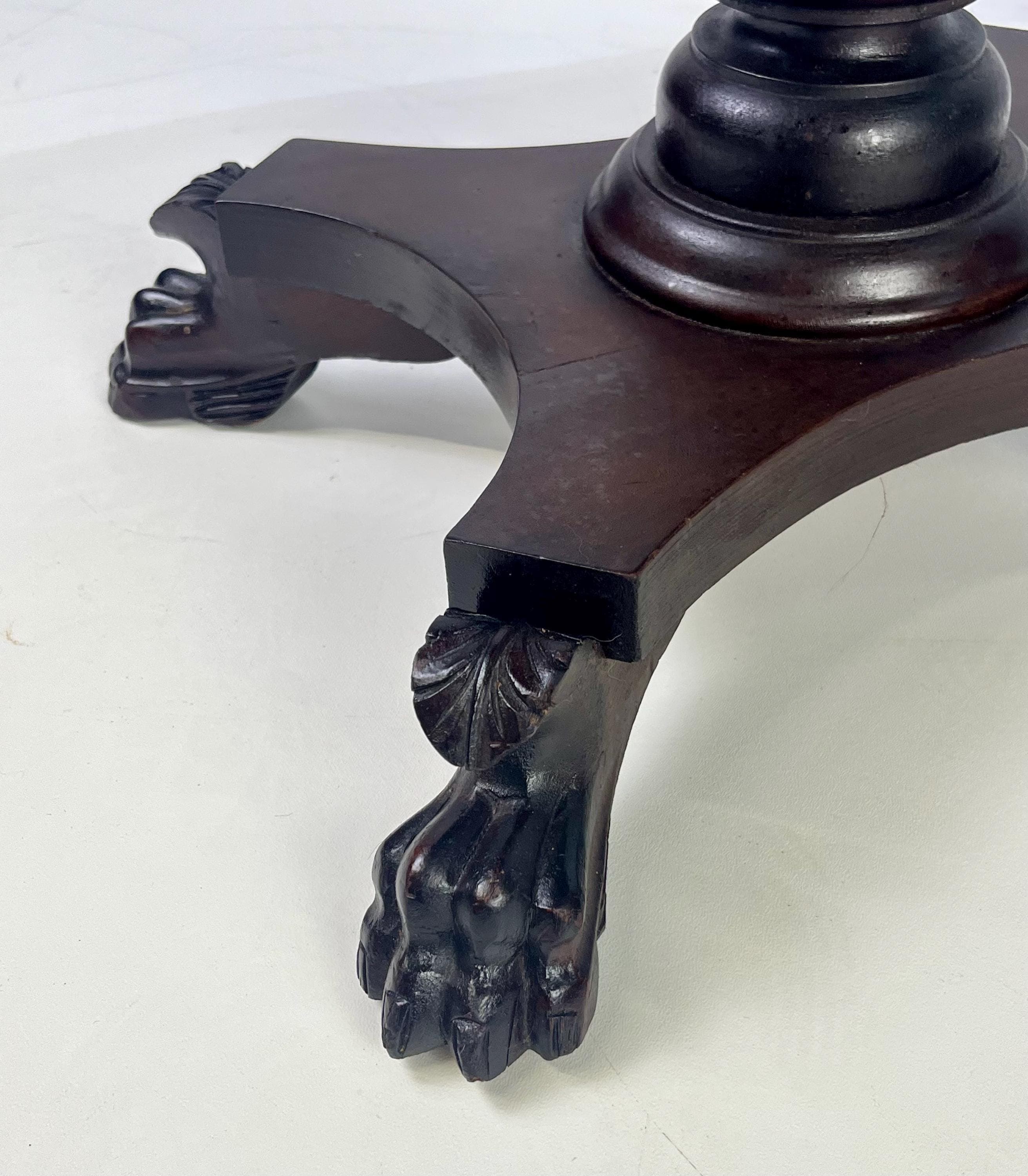 19th Century Empire Style Mahogany Drop-Leaf Work Table or Side Table - Thumbnail 9