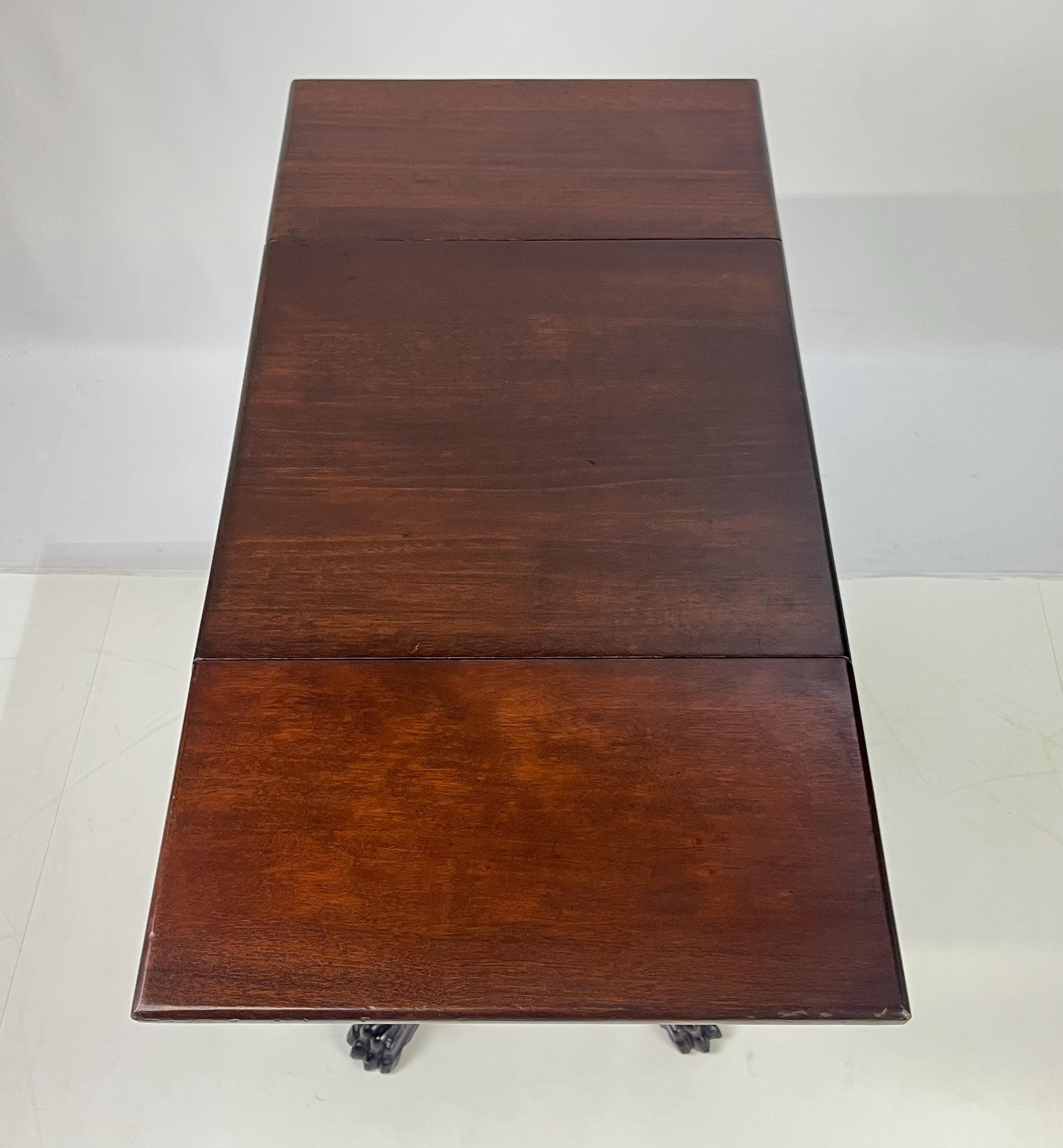 19th Century Empire Style Mahogany Drop-Leaf Work Table or Side Table - Thumbnail 15